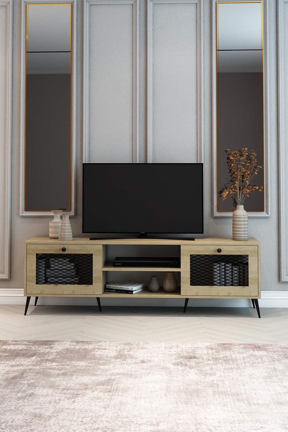 TV Ünitesi Safir Meşe Tel 180x50x40 - %100 MDF