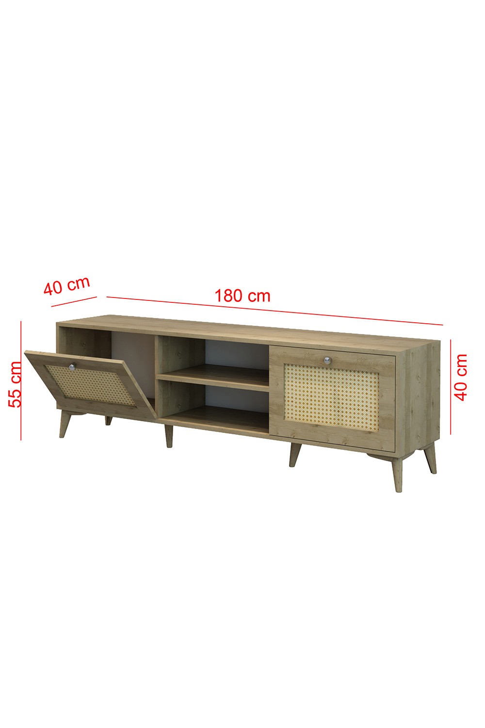 TV Ünitesi Safir Meşe Hazeran 180x55x40 - %100 MDF