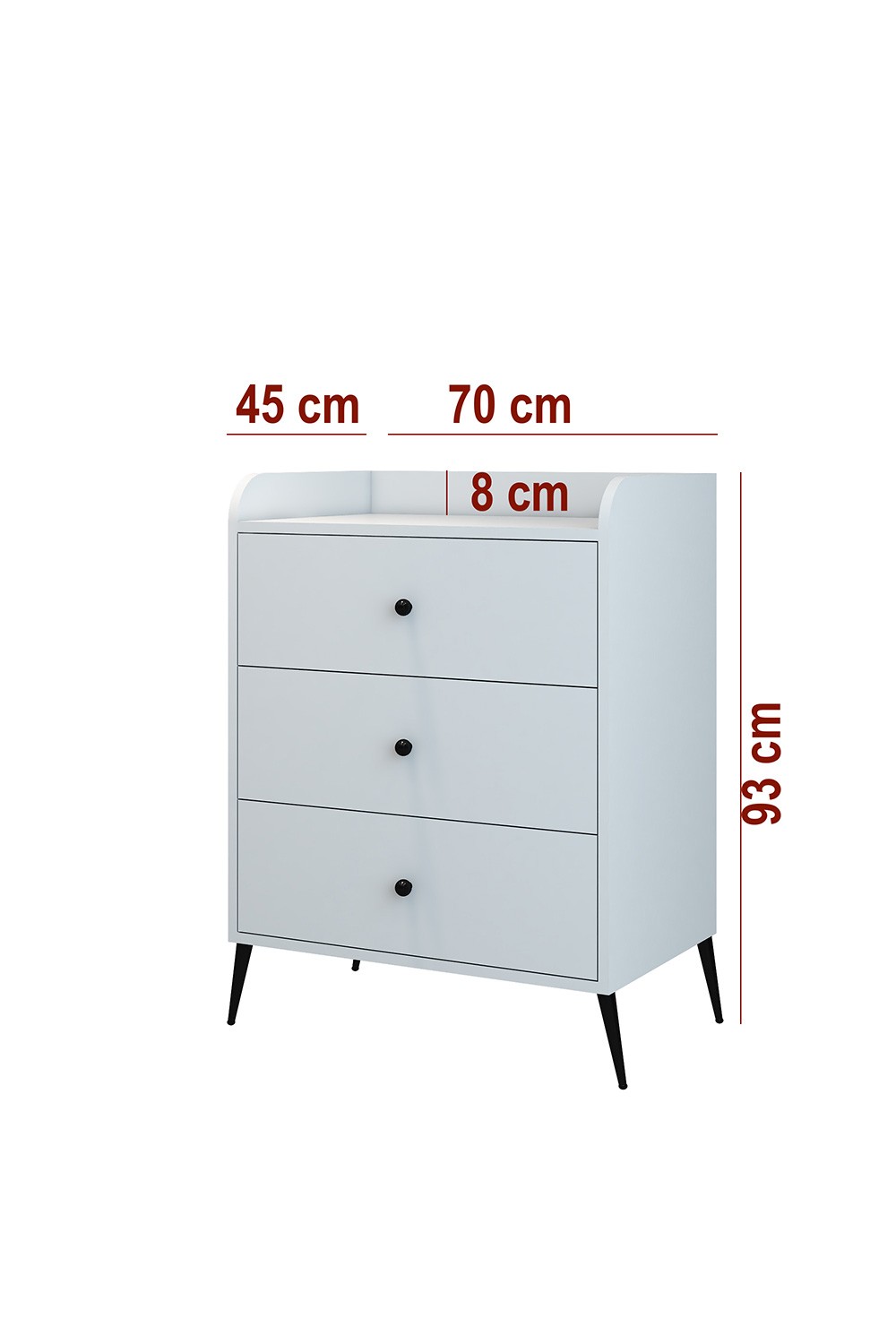 Modern Şifonyer Beyaz 93x70x45 - %100 MDF