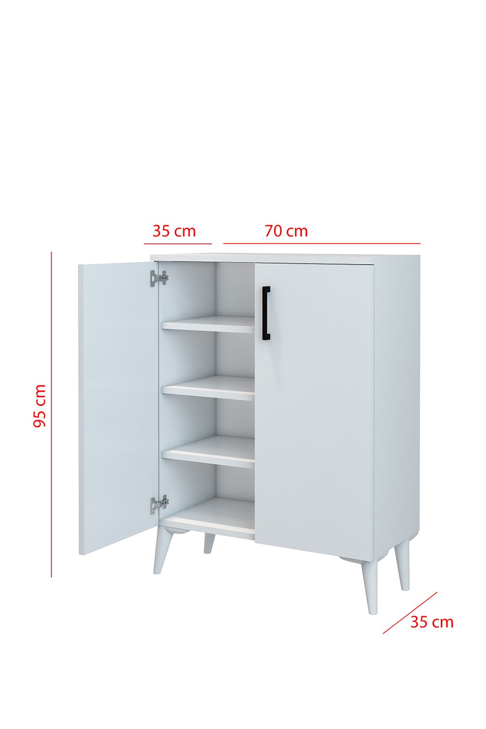 Beyaz Ayakkabılık - 95x70x35 - %100 MDF