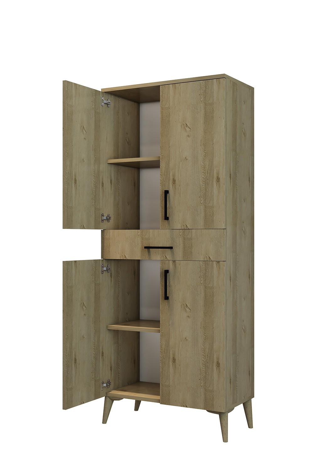 Safir Meşe Erzak Dolabı Kiler - 175x70x37 - %100 MDF