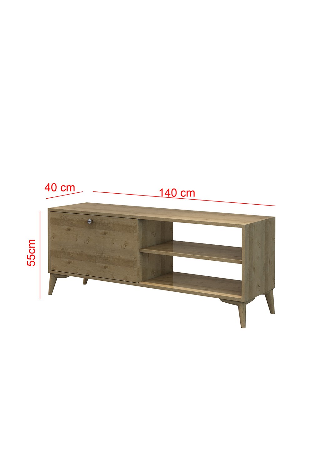 TV Ünitesi Safir Meşe 140x55x40 - %100 MDF