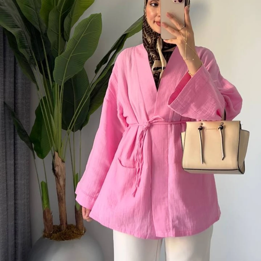 Müslin Kimono (Pembe) - Ürün Kodu 1001