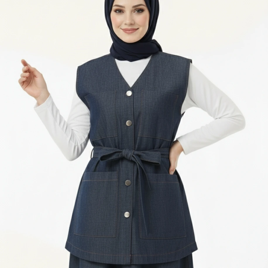 Yelekli kot takım - Ürün Kodu 1027