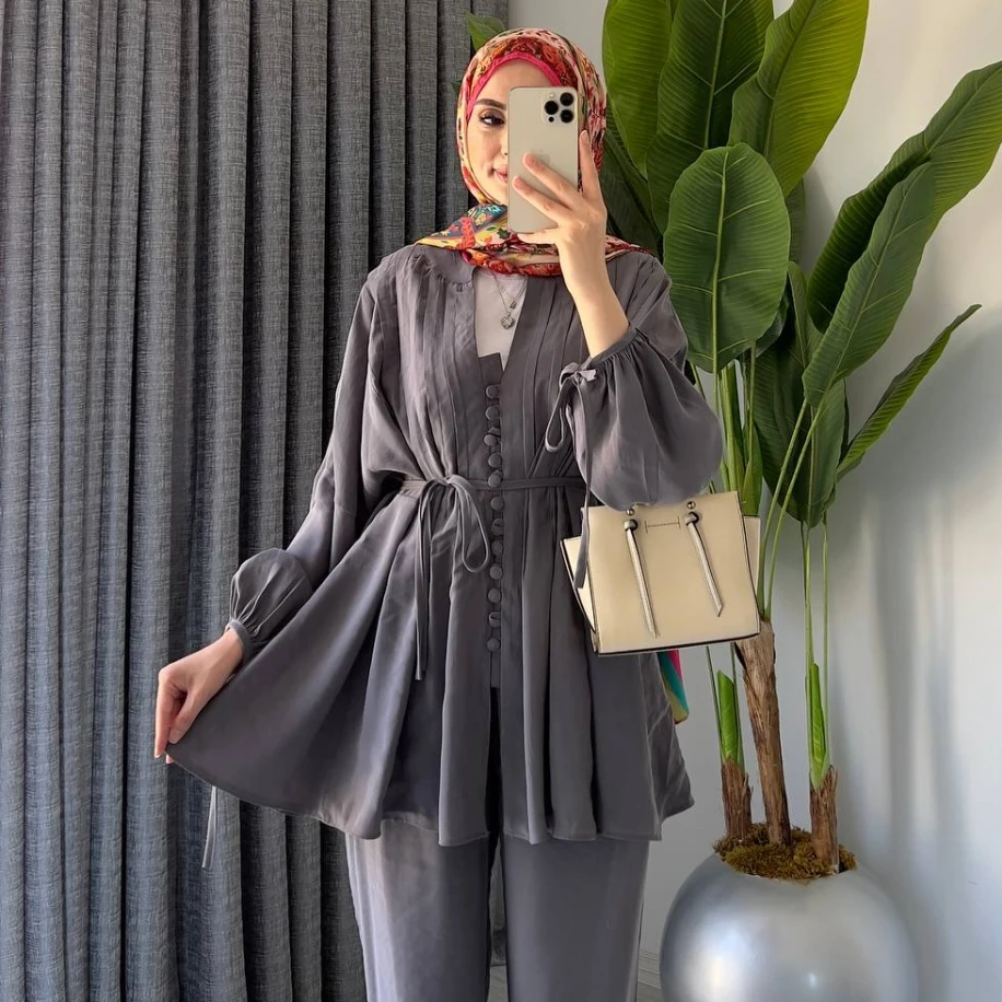 Nervürlü İkili Takım (Füme) - Ürün Kodu 1009