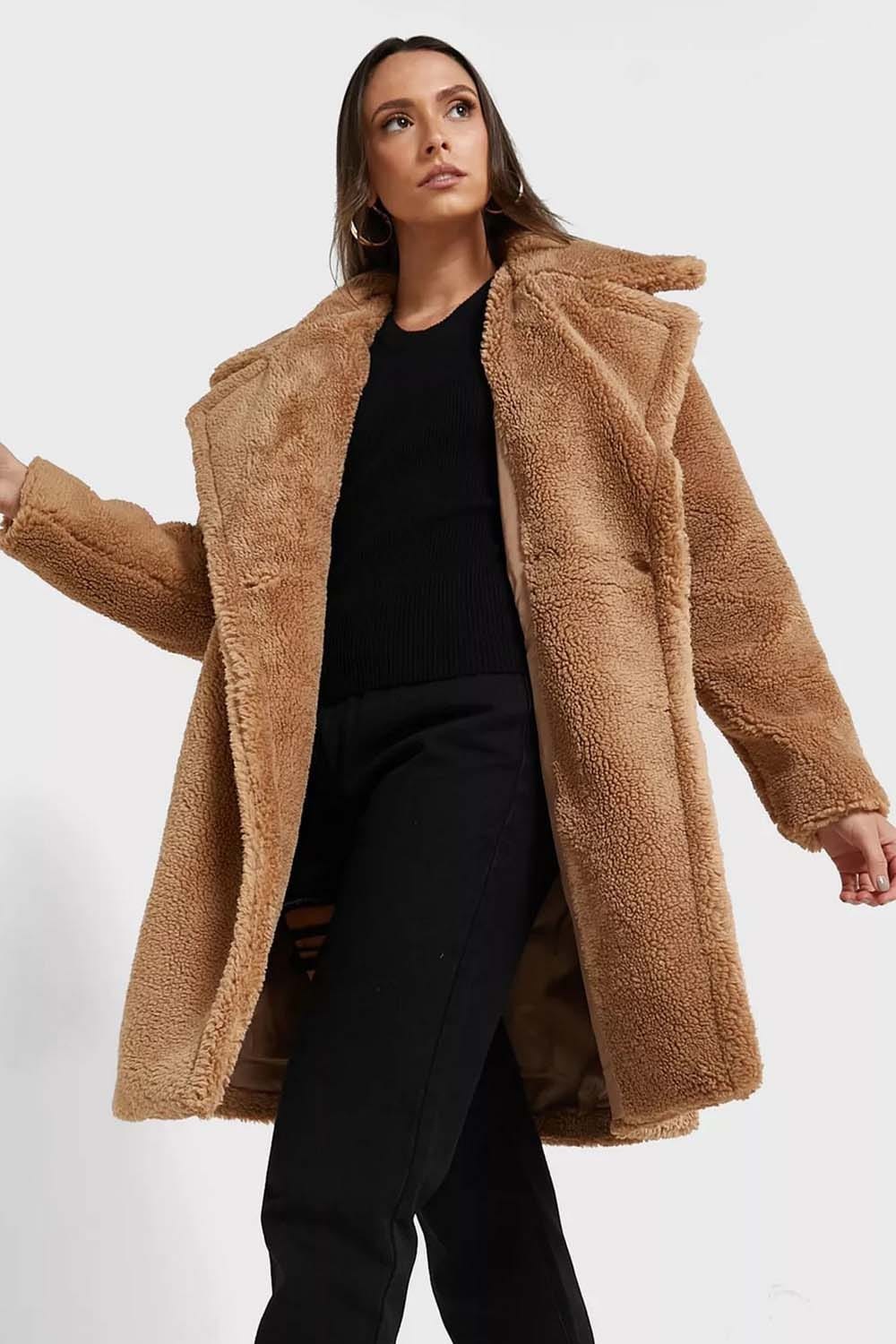 Vero Moda Vmscarlet AW22 Teddy Coat - Tigers Eye