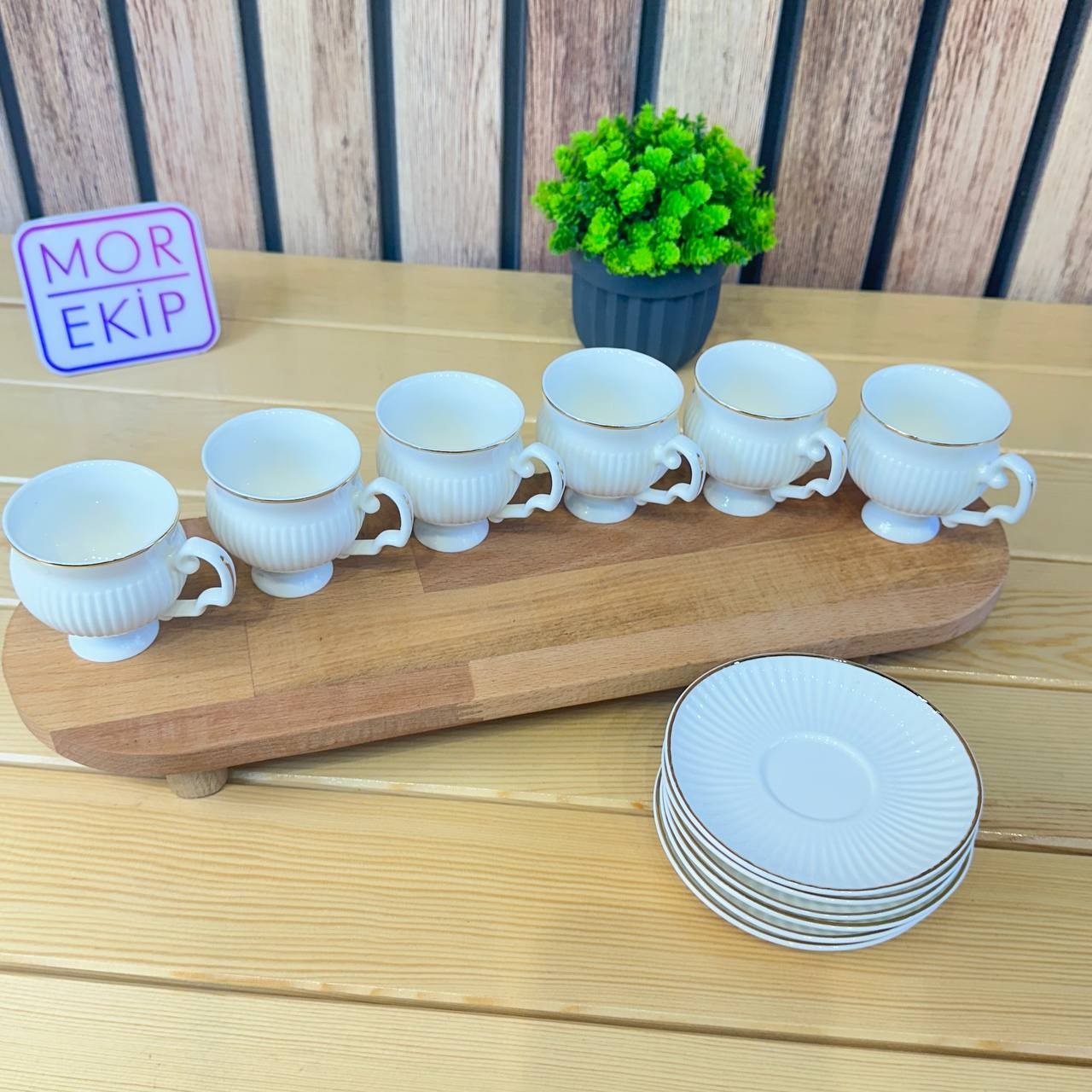 Kosova Byz-036 New Bone China 6 Lı Kahve Fincan Seti Yaldızlı