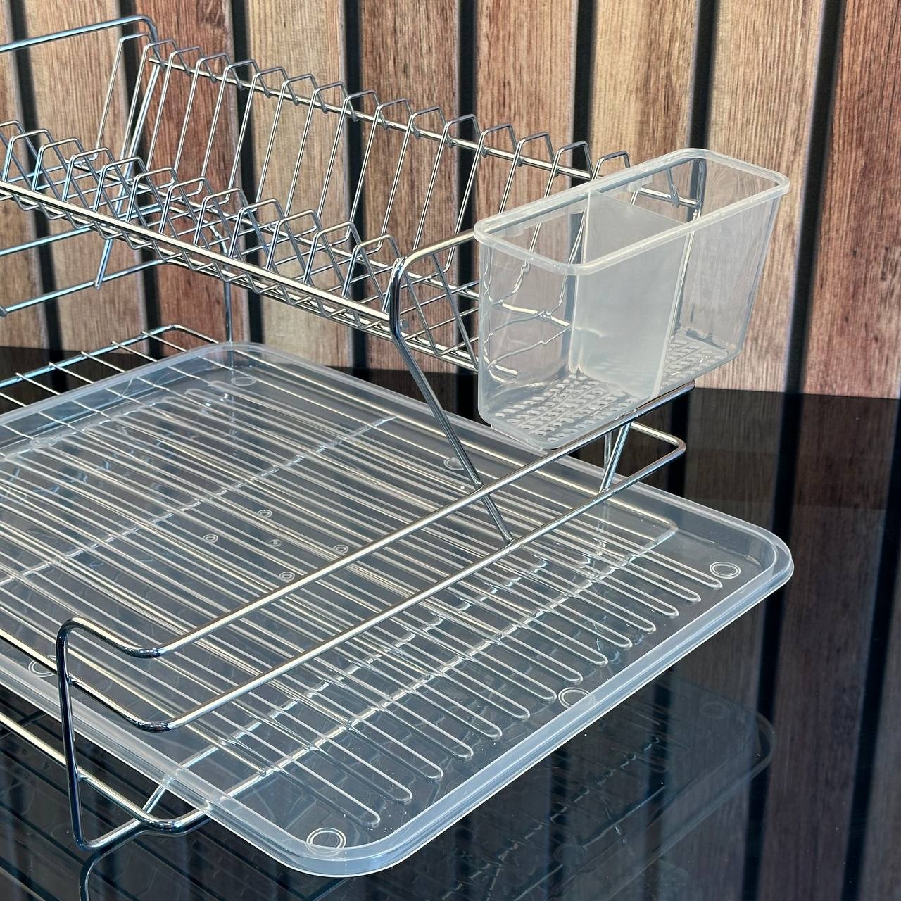 Morlips Kromika Paslanmaz 2 Katlı Metal Tabaklık- Metal Bulaşık Sepeti