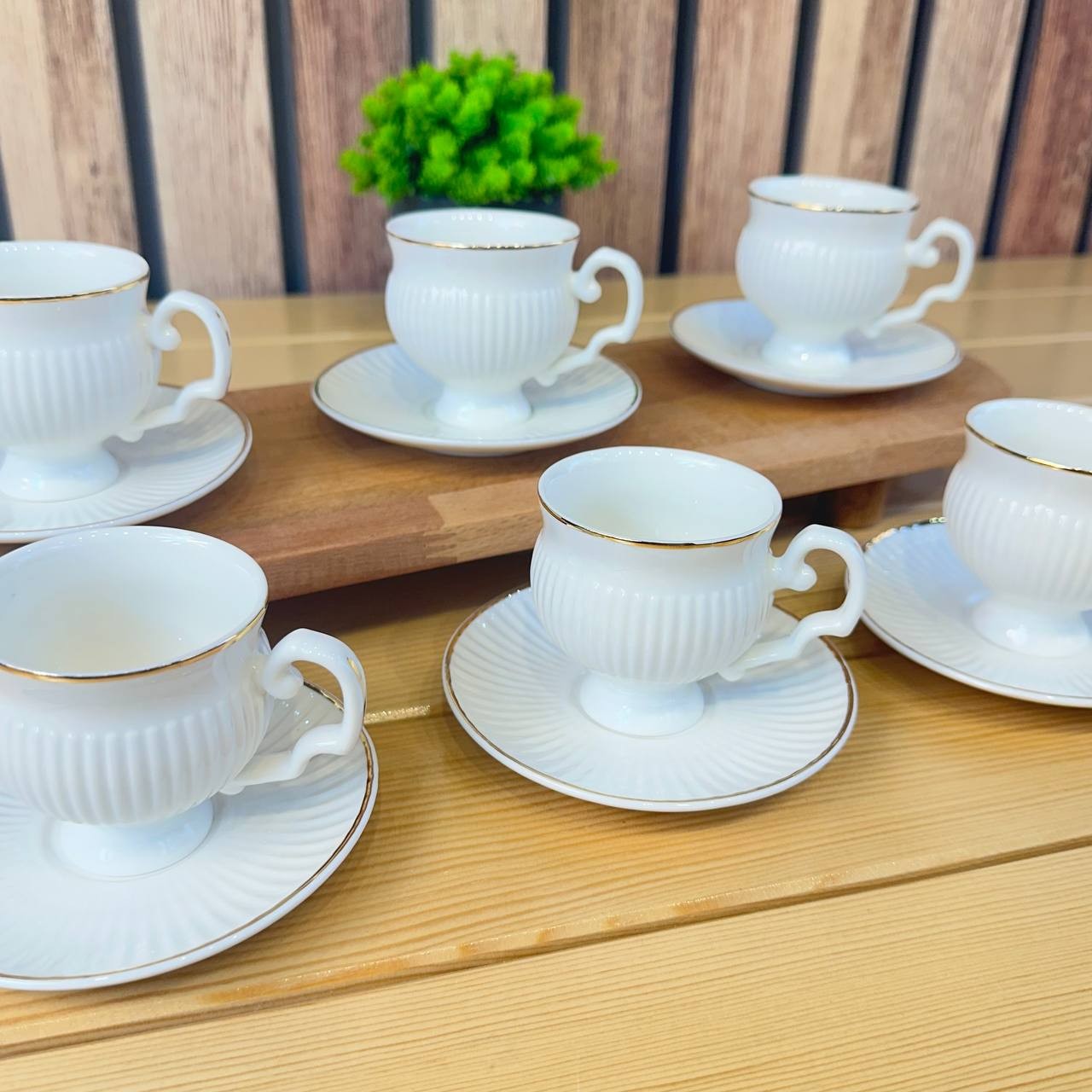 Kosova Byz-036 New Bone China 6 Lı Kahve Fincan Seti Yaldızlı