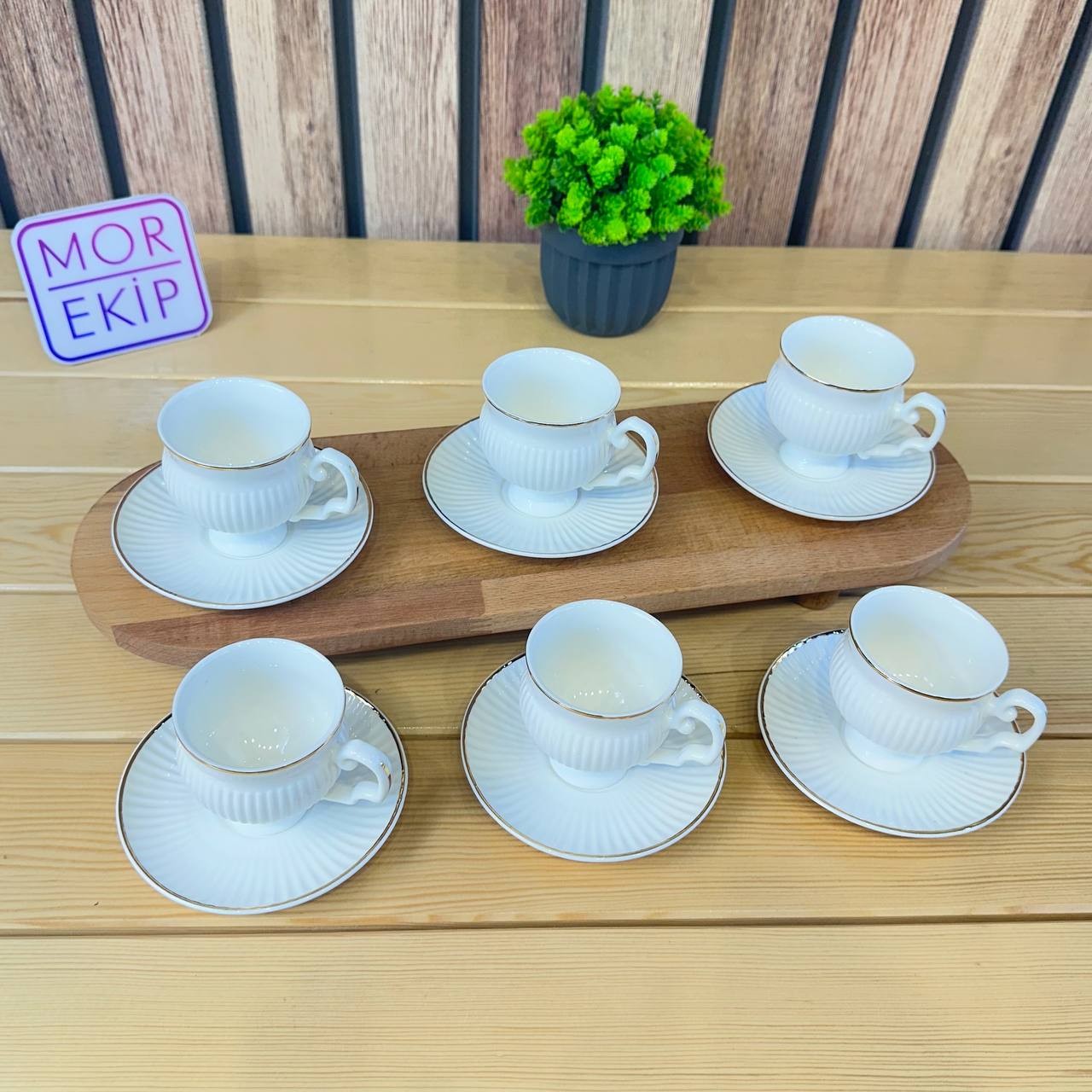 Kosova Byz-036 New Bone China 6 Lı Kahve Fincan Seti Yaldızlı