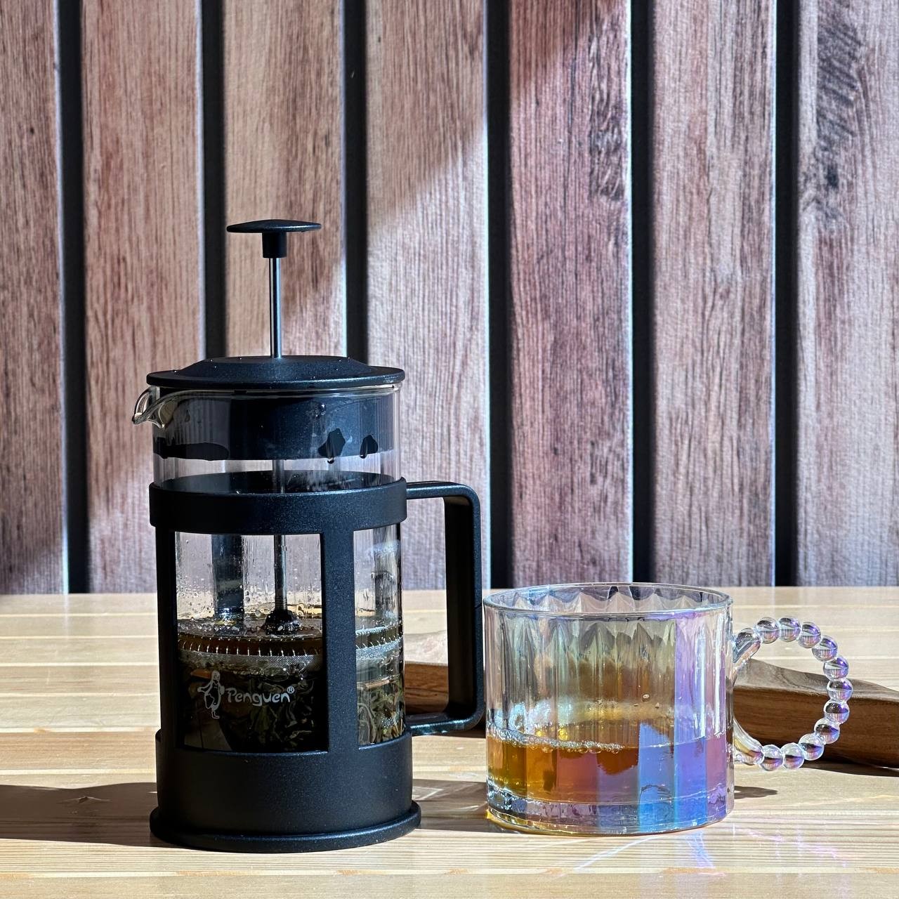 French Press Süzgeçli Çay Kahve Kupası 600 ml