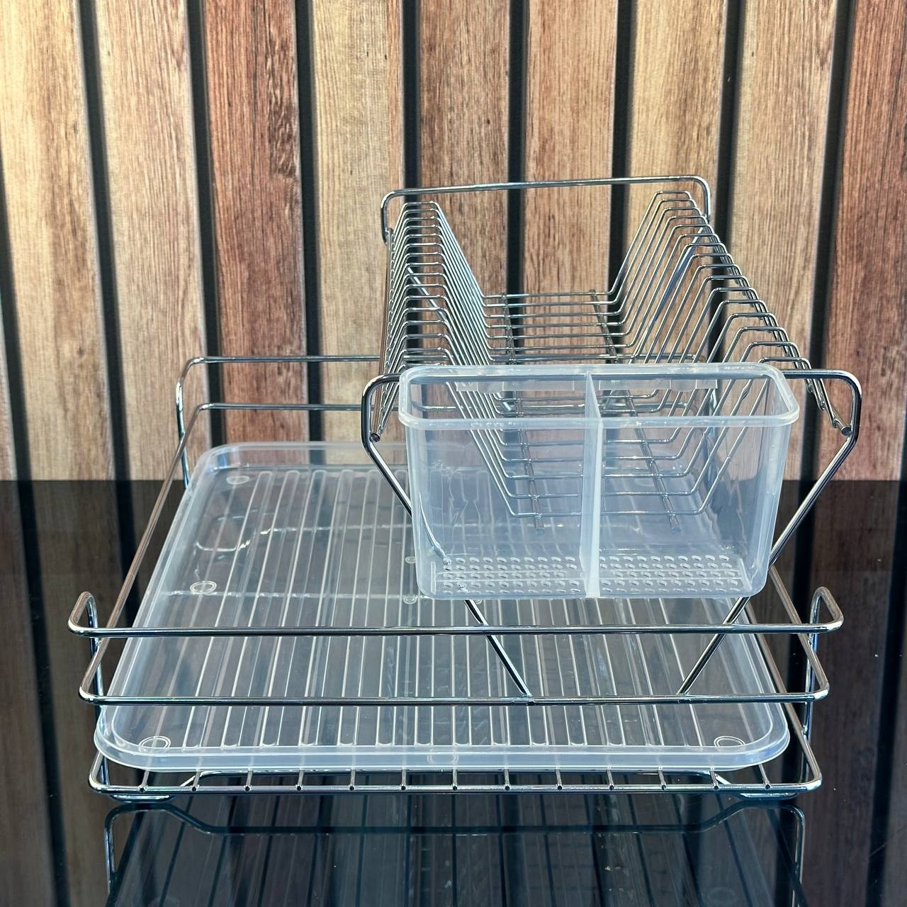 Morlips Kromika Paslanmaz 2 Katlı Metal Tabaklık- Metal Bulaşık Sepeti