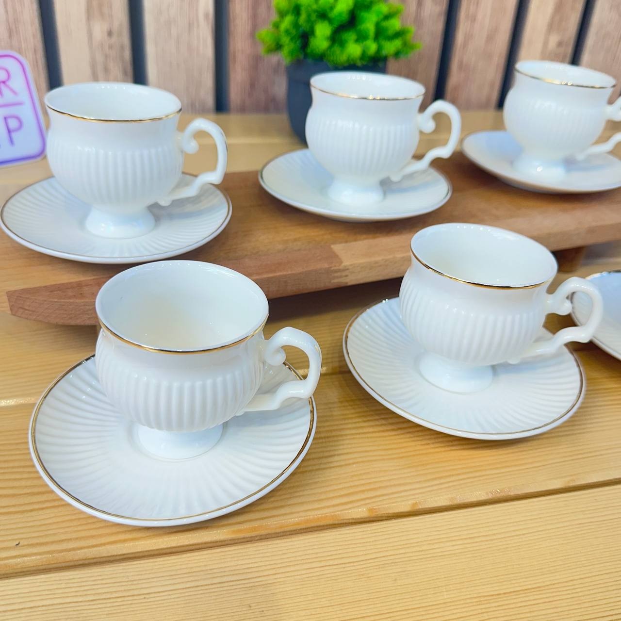 Kosova Byz-036 New Bone China 6 Lı Kahve Fincan Seti Yaldızlı