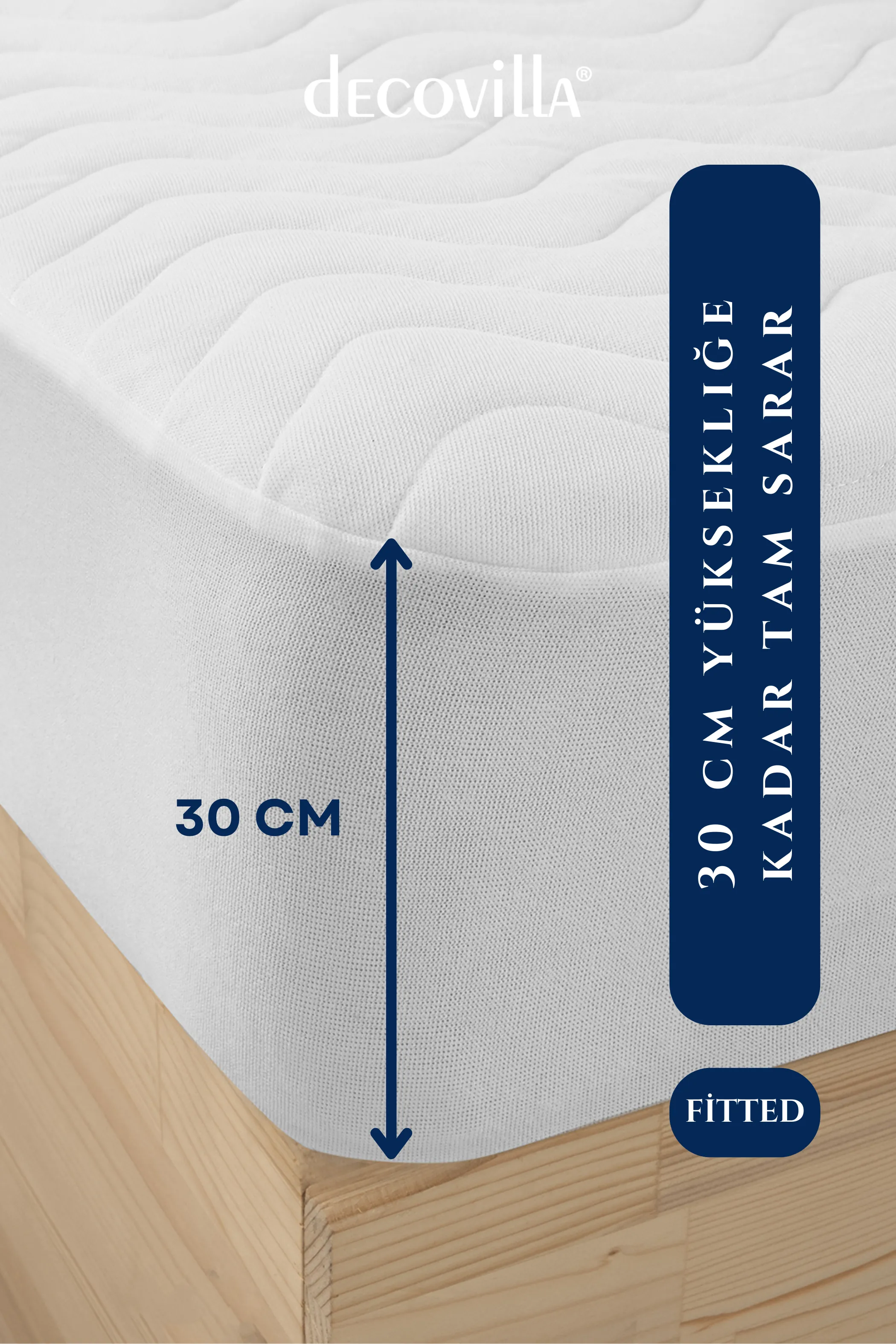 Micro Kapitone Fitted Full Kenar Su Sıvı Geçirmez Yatak Koruyucu Alez Çarşaf