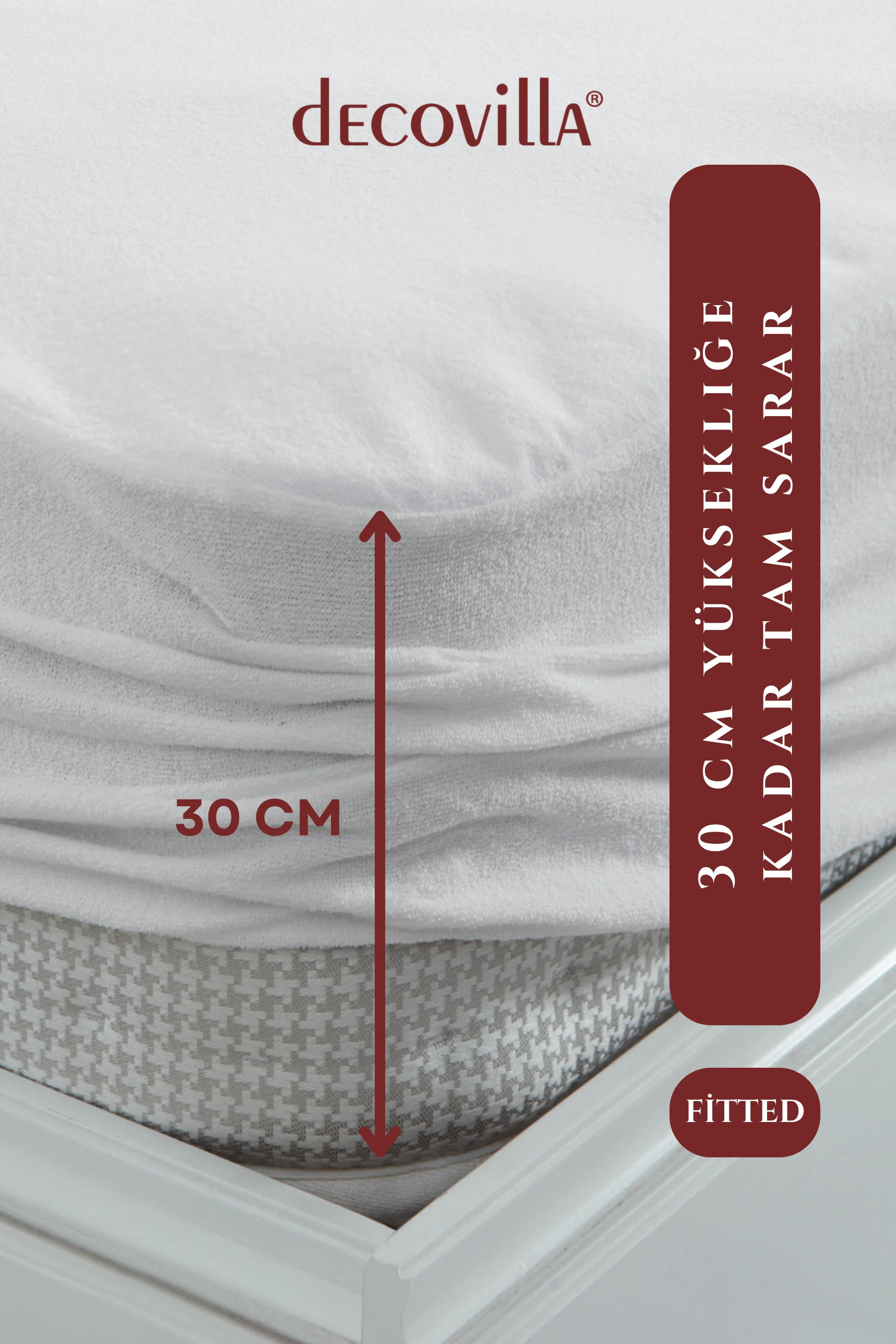 Pamuklu Fitted Full Kenar Su Sıvı Geçirmez Yatak Koruyucu Alez Çarşaf