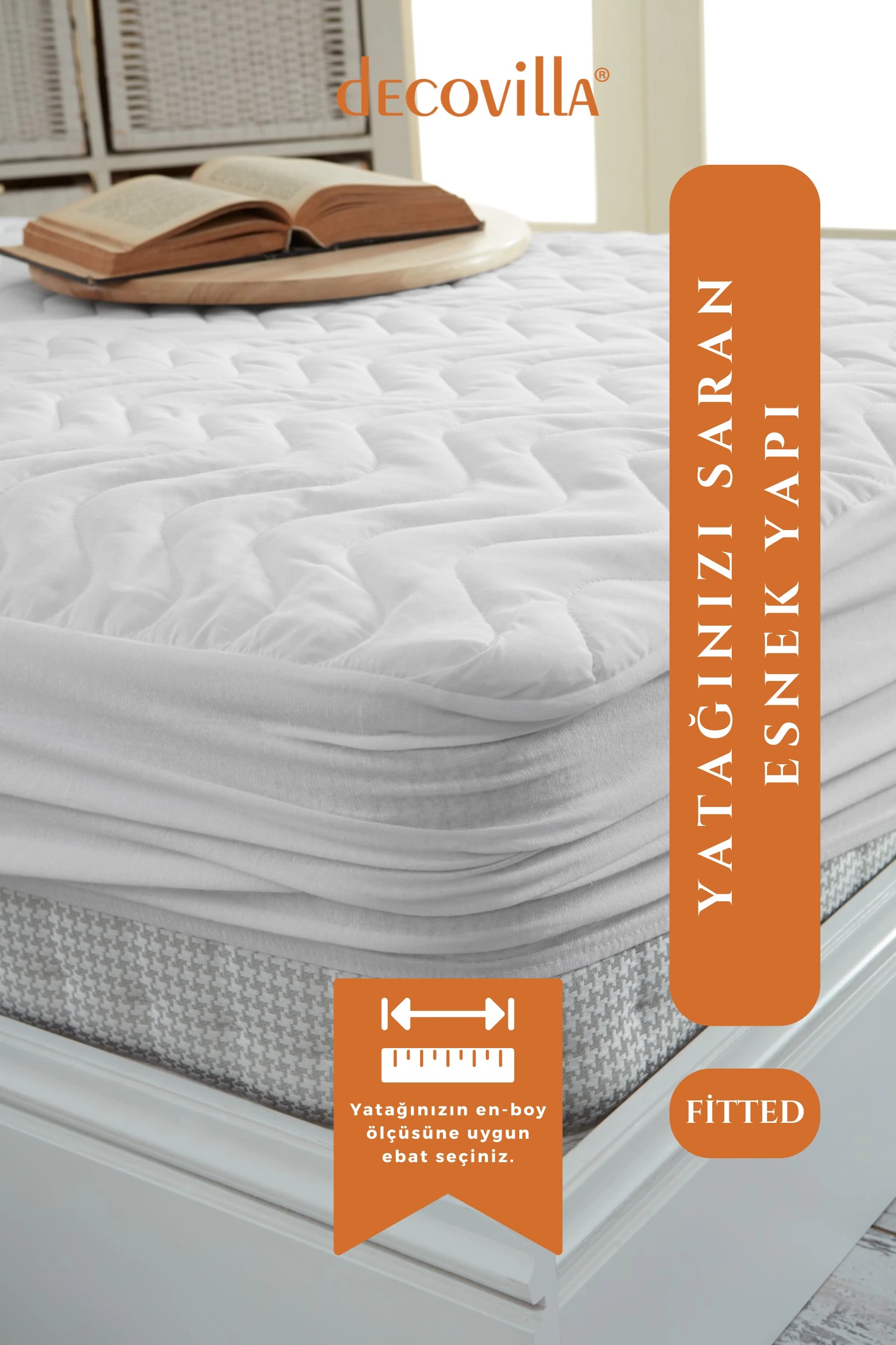 Kapitone Fitted Telalı Yatak Koruyucu Çarşaf Alez