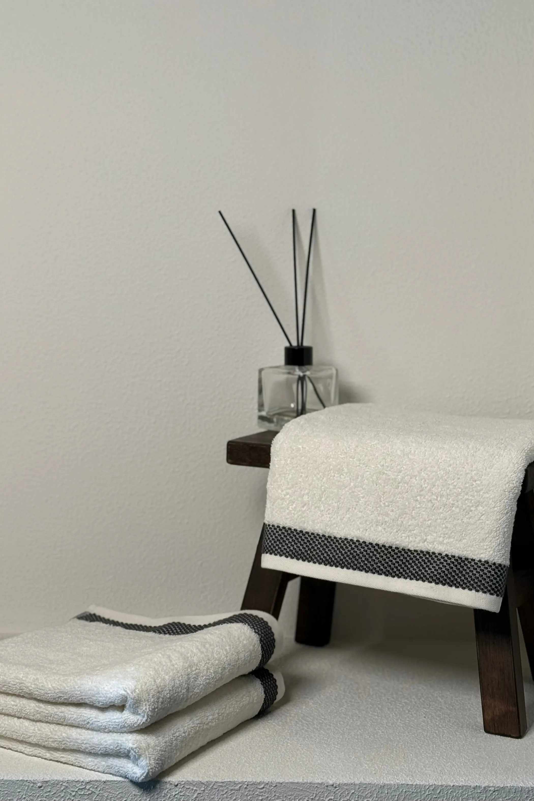 Lumia %100 Pamuk El Yüz Havlu Seti Misafir Çeyizlik 2 li Havlu Seti 50x90 Bej-Antrasit