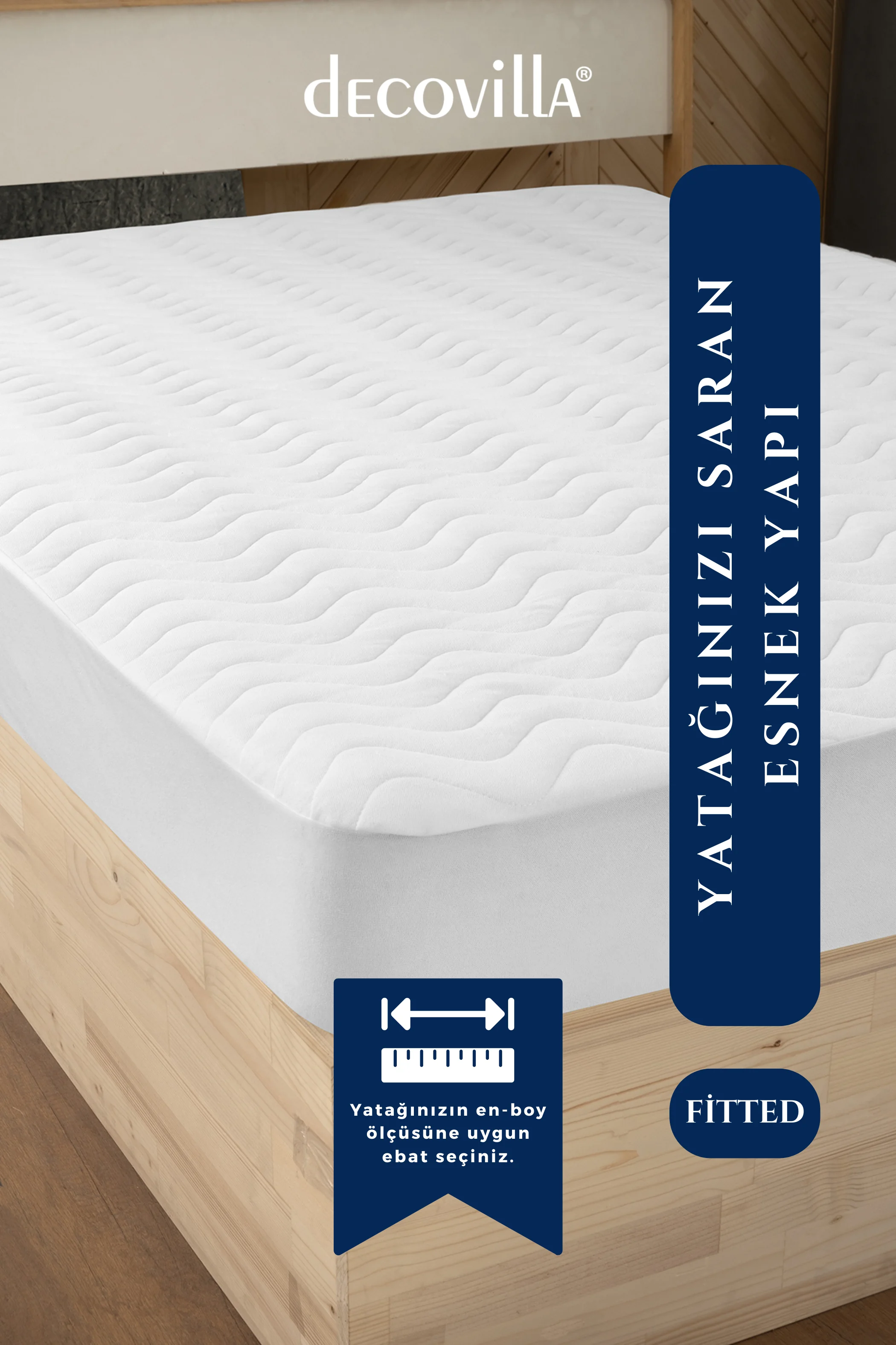 Micro Kapitone Fitted Full Kenar Su Sıvı Geçirmez Yatak Koruyucu Alez Çarşaf