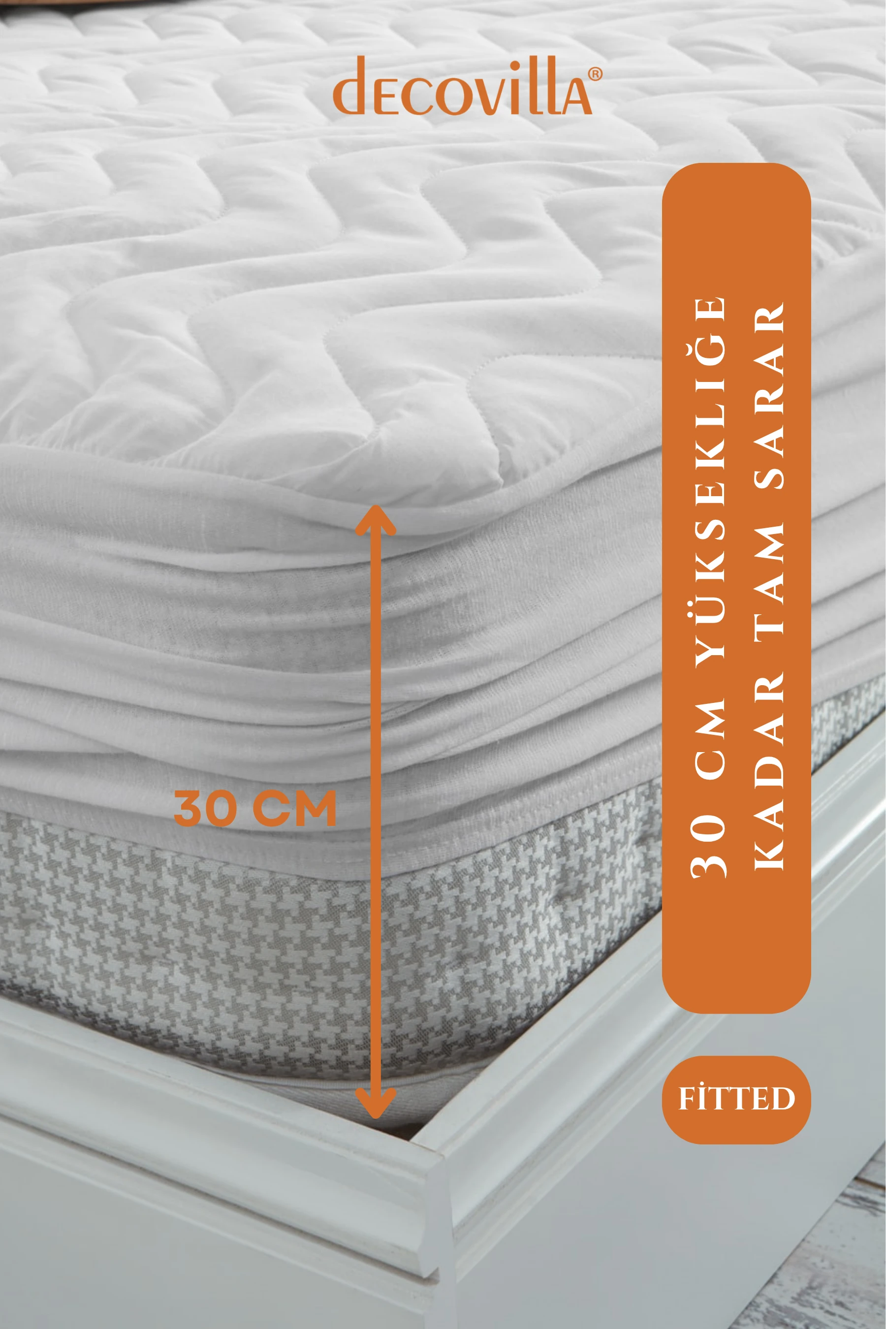 Kapitone Fitted Telalı Yatak Koruyucu Çarşaf Alez