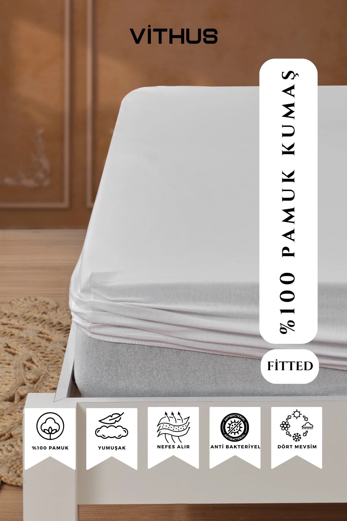 %100 Pamuk Penye Lastikli Çarşaf Tek Kişilik, Çift Kişilik ve Battal Boy