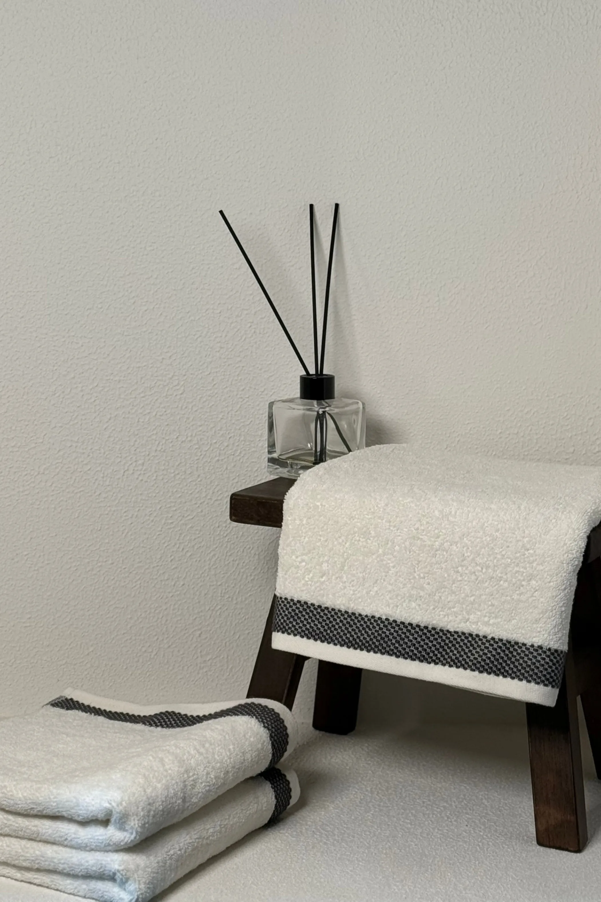 Lumia %100 Pamuk El Yüz Havlu Seti Misafir Çeyizlik 2 li Havlu Seti 50x90 Bej-Antrasit