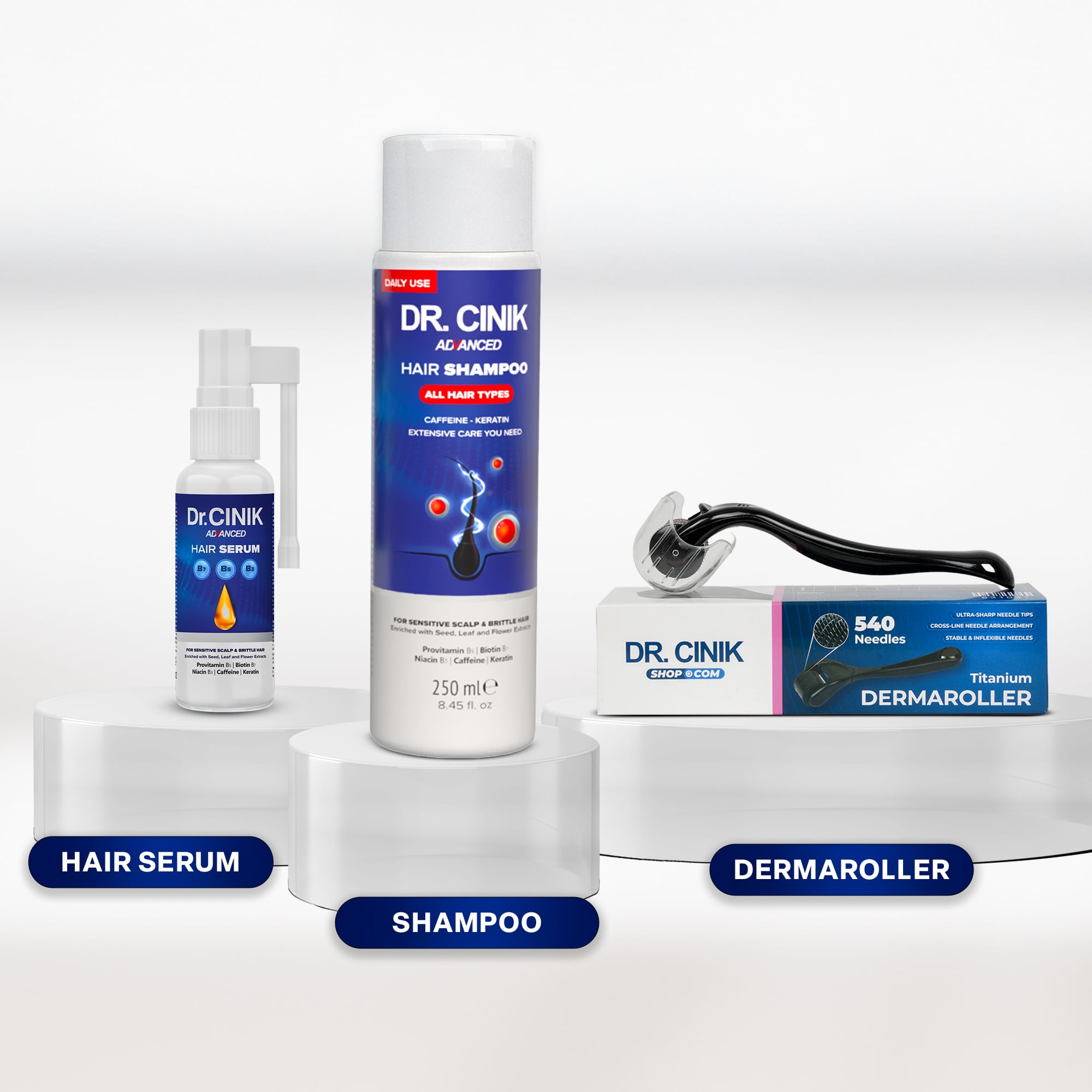 Shampoo + Hair Serum + Dermoroller