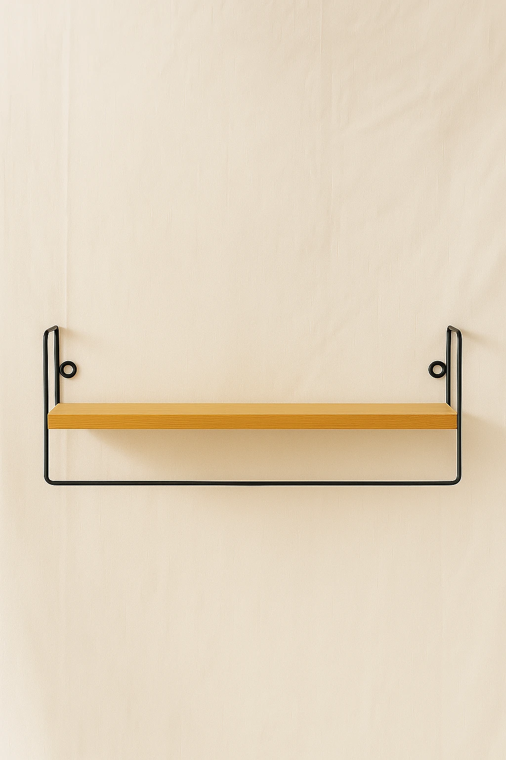 Ahşap Raflı Metal Duvar Havluluk | Banyo & Mutfak Düzenleyici Raf