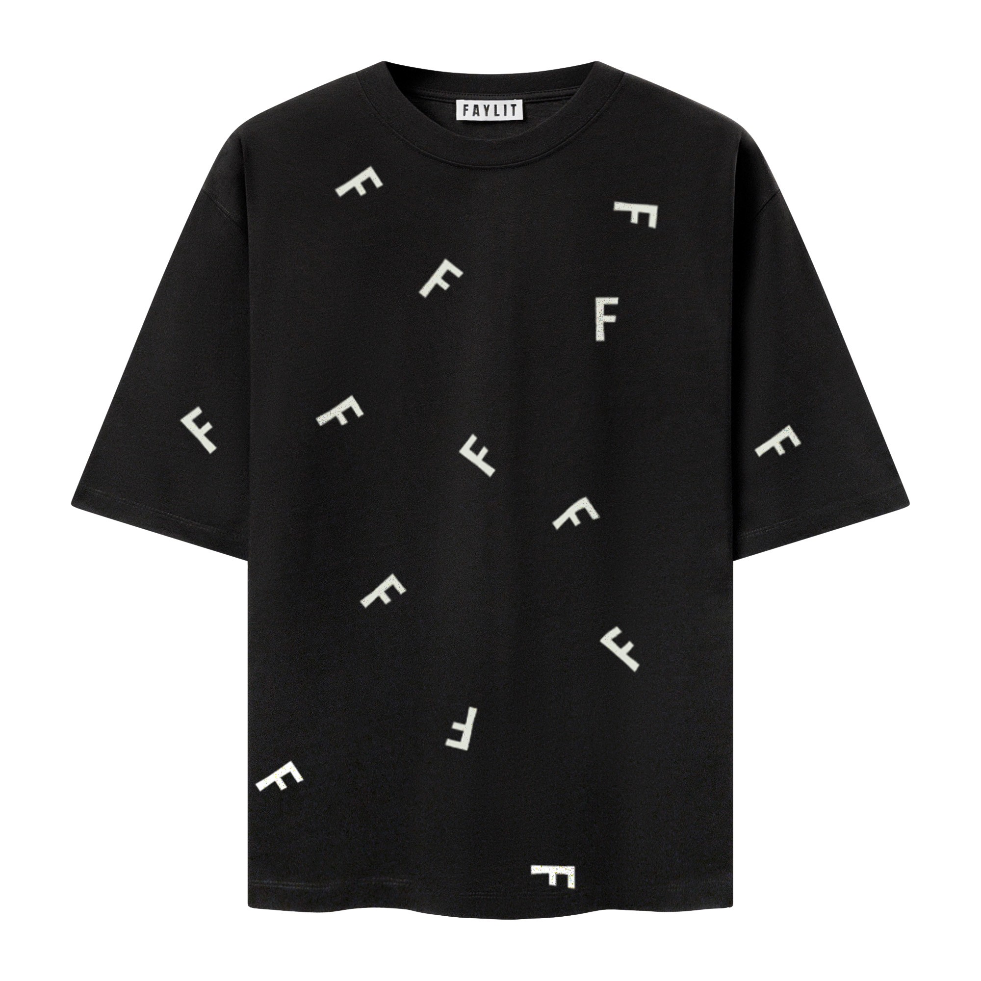 F for F Oversize Premium Unisex Siyah T-Shirt