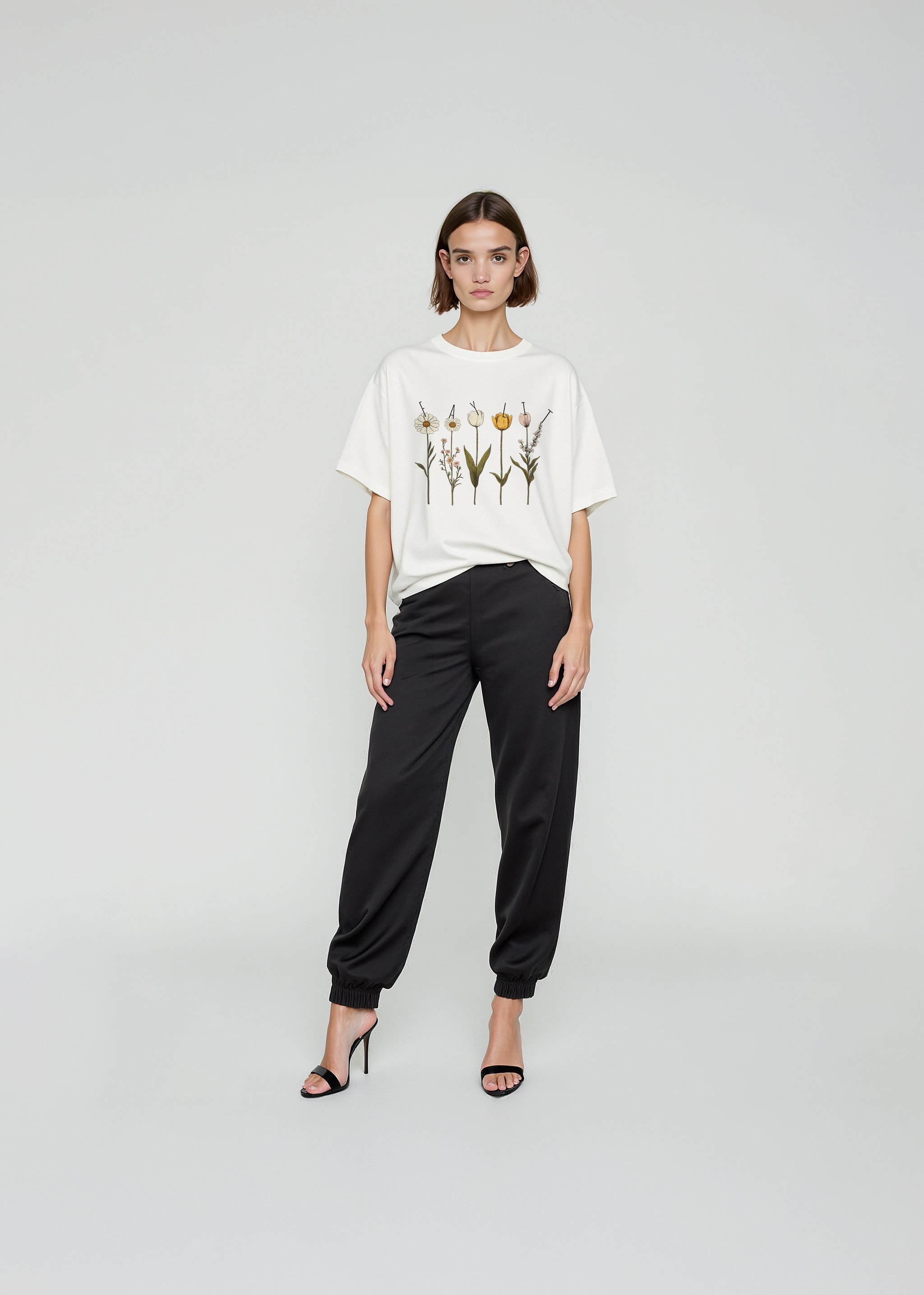 Çiçekli Oversize Premium Unisex T-Shirt