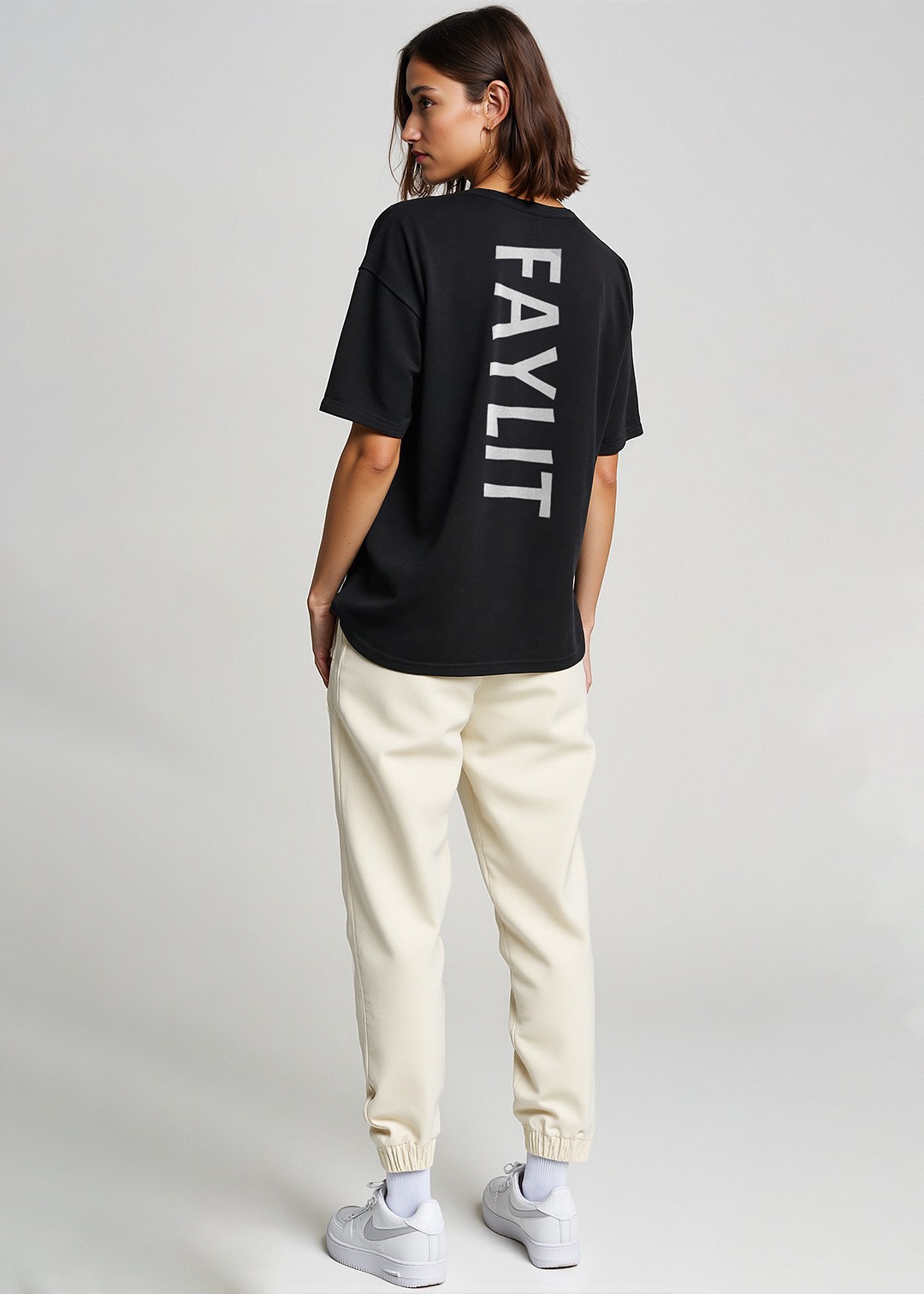 F for F Oversize Premium Unisex Siyah T-Shirt