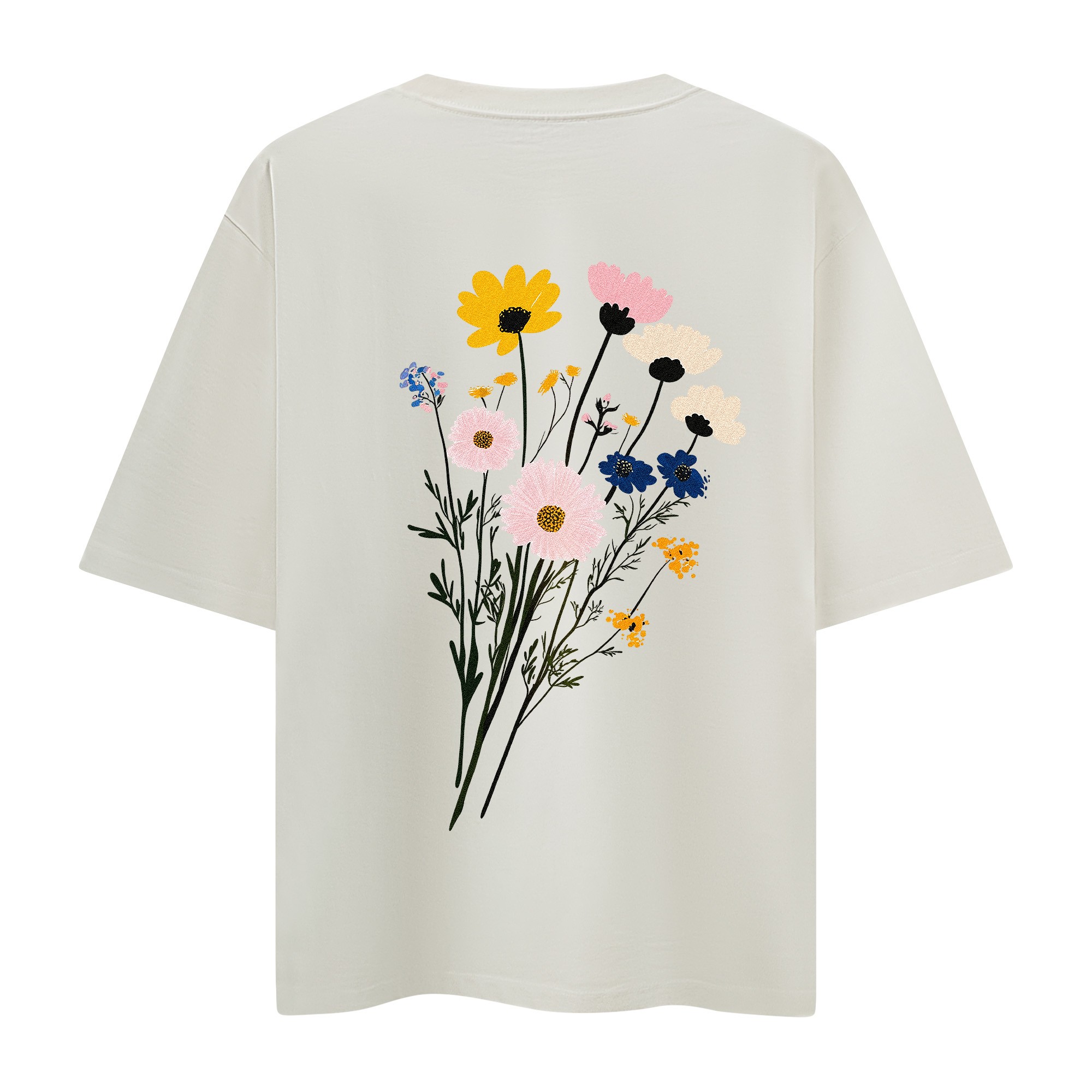 Çiçekli Oversize Premium Unisex T-Shirt