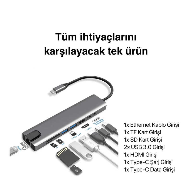 TYP-C 8 İN 1 ÇOKLAYICI 