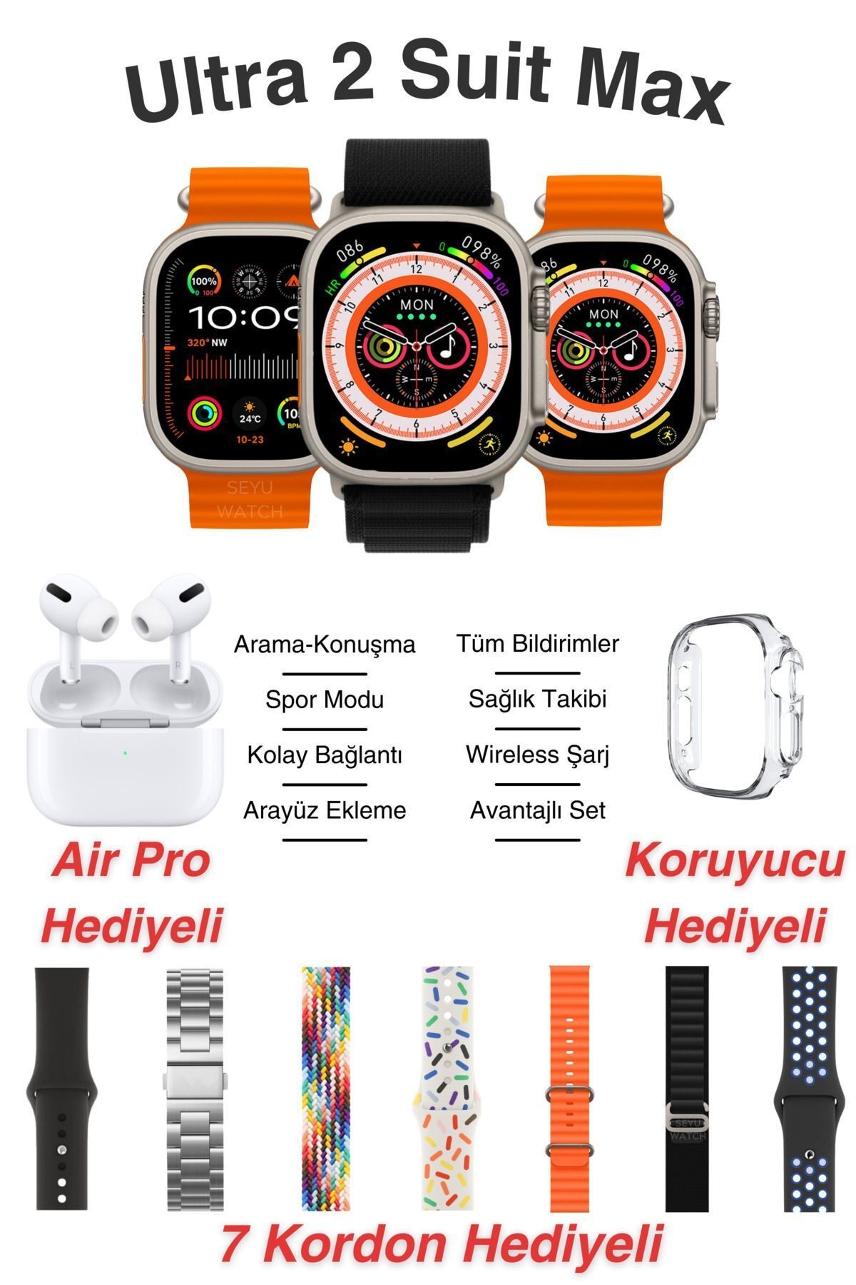 WATCH ULTRA 2 49MM+AİR PRO KULAKLIK İKİLİ SET 