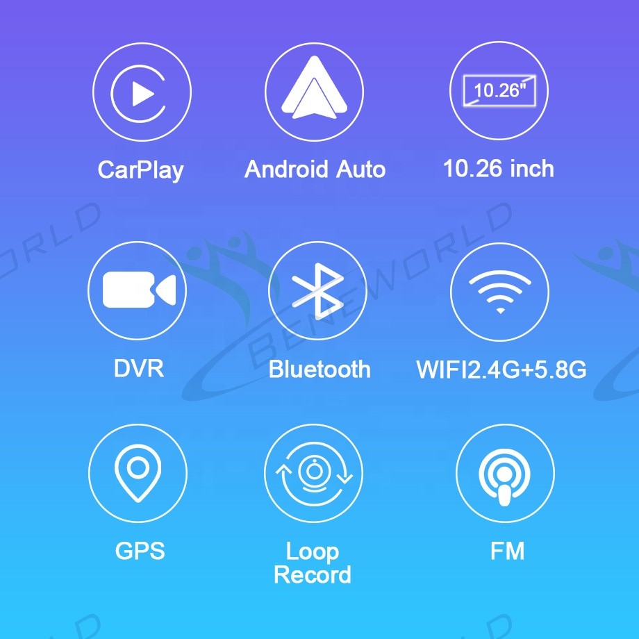 10" 4K ULTRA HD Apple Carplay & Android Auto, Ön & Arka 2 Kameralı Torpido Üstü Araç Multimedya