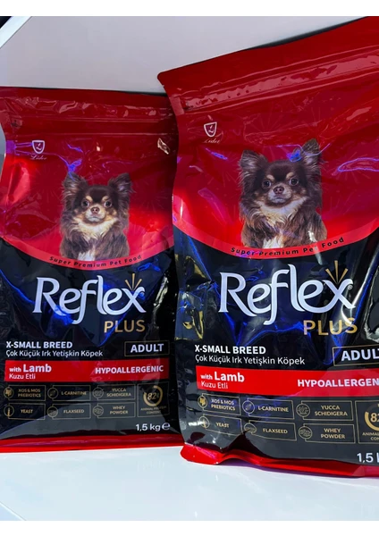 Reflex Plus 1.5 kg 2’li Kuzu Etli Çok Küçük Irk Yetişkin Köpek Maması