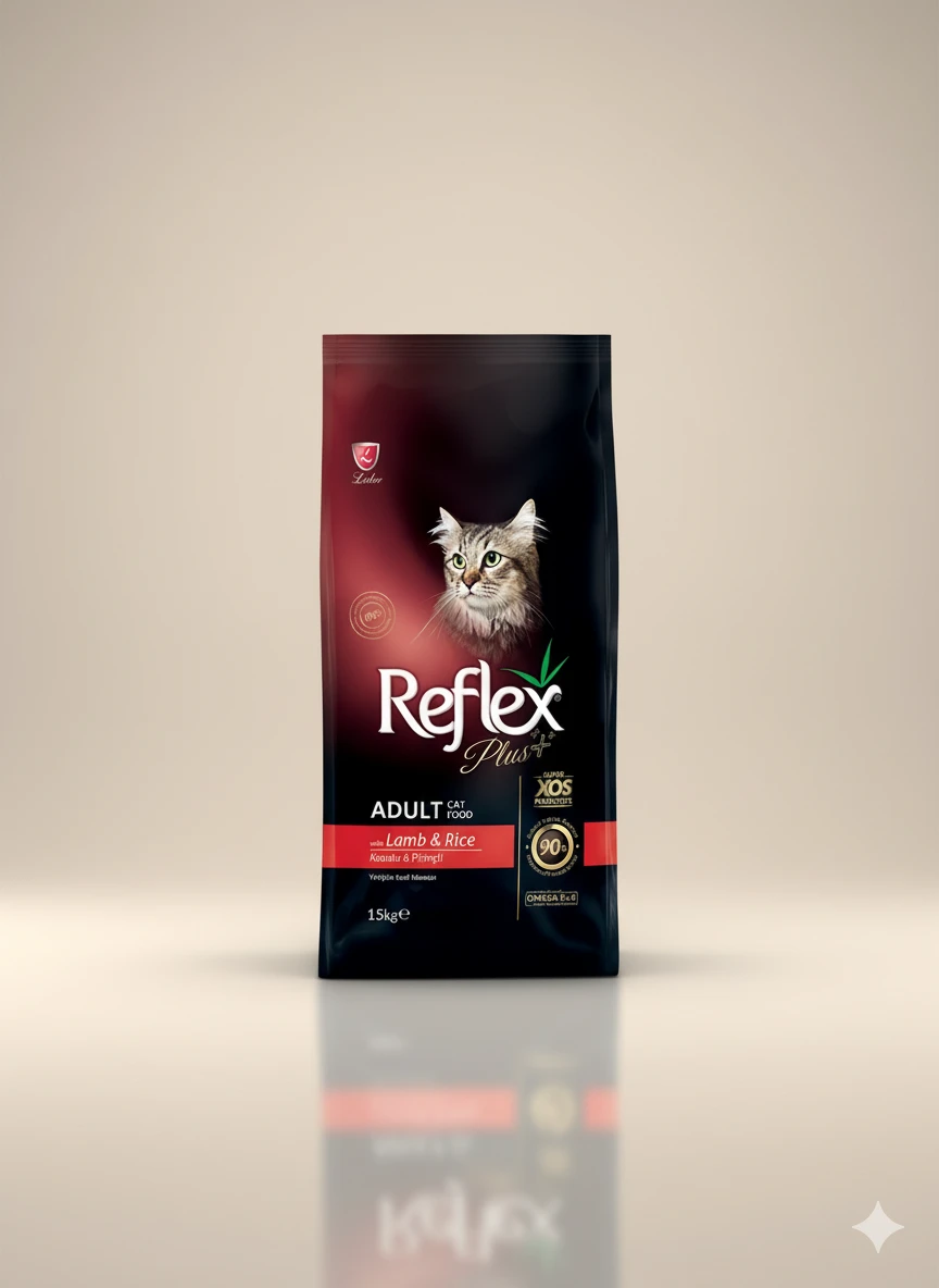 Reflex Plus Kuzu Eti & Pirinçli Yetişkin Kedi Maması 15 kg