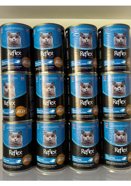 Reflex Plus 12 Li Alabalıklı ve Ton Balıklı Yetişkin Kedi Konserve Maması