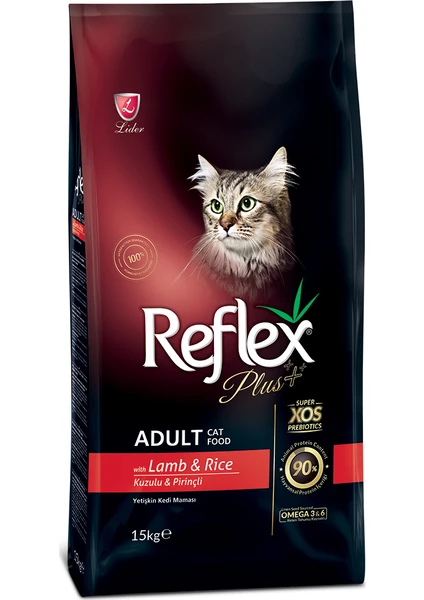 Reflex Plus Kuzu Eti & Pirinçli Yetişkin Kedi Maması 15 kg