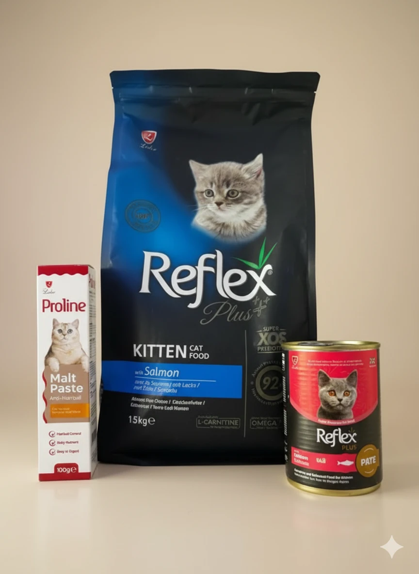 Reflex Plus Yavru Kedi Seti 1.5 kg Kuru Mama + Yaş Mama + Malt