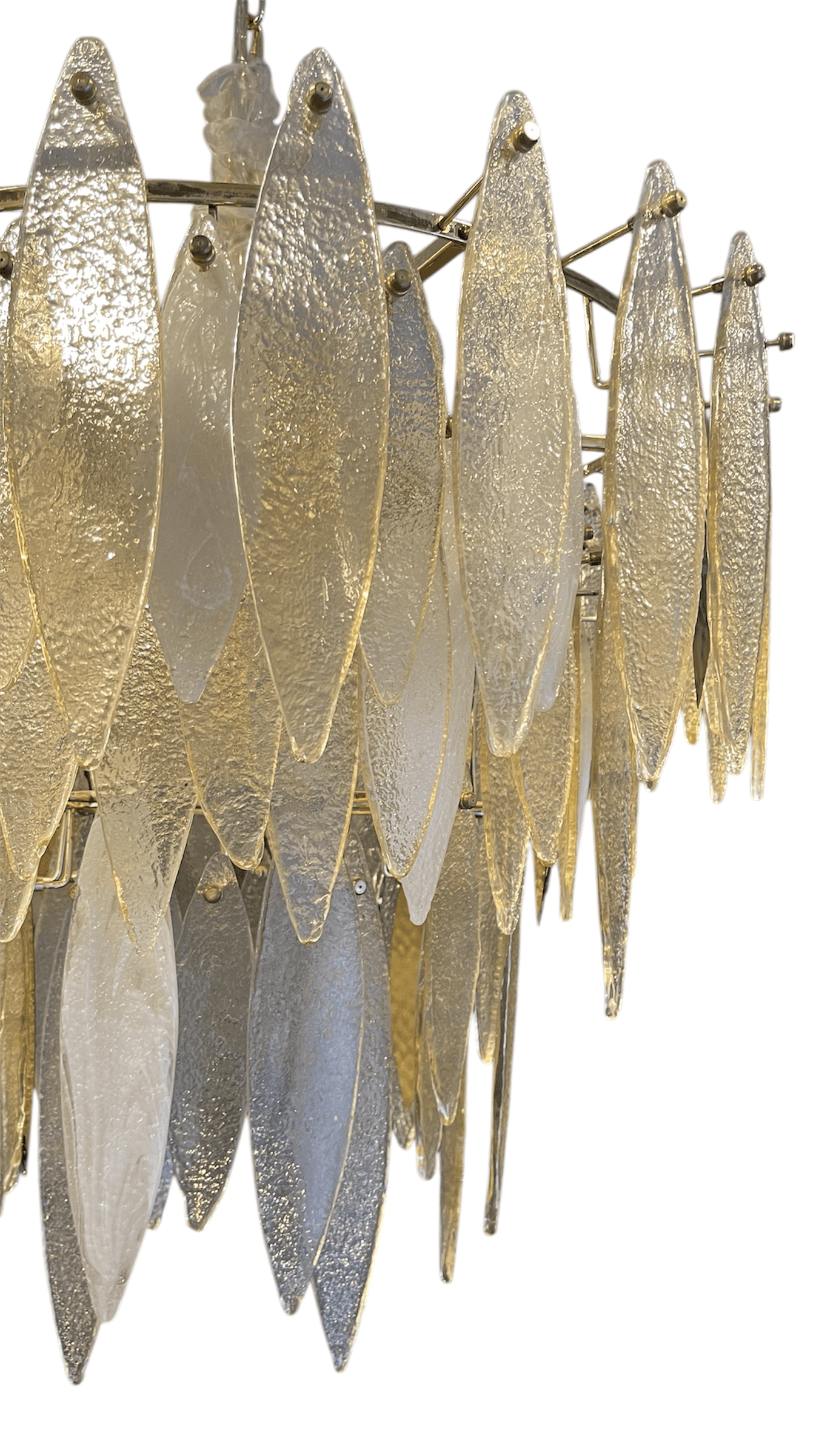 Gold Metal Renkli Sarkıt Cam Detaylı Avize