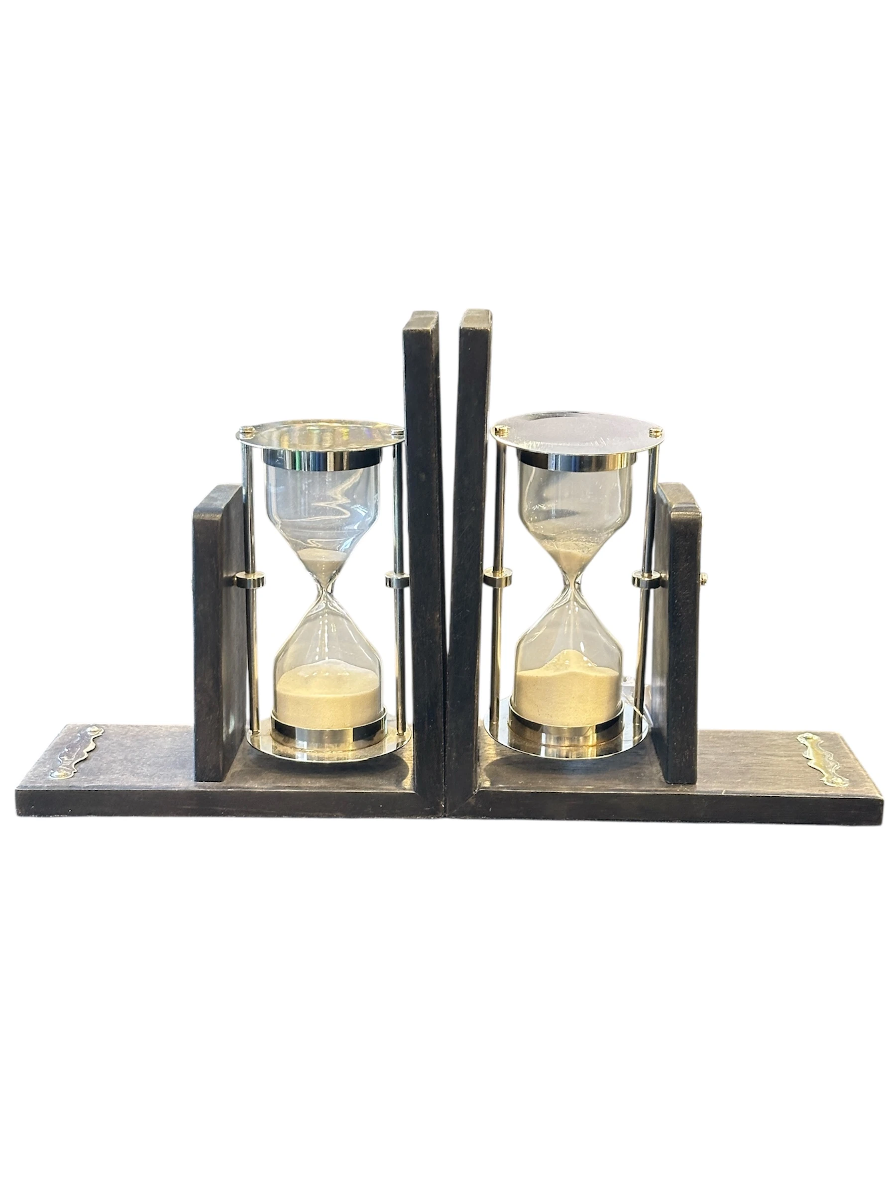 Siyah Gümüş Kum Saati Kitap Tutucu 