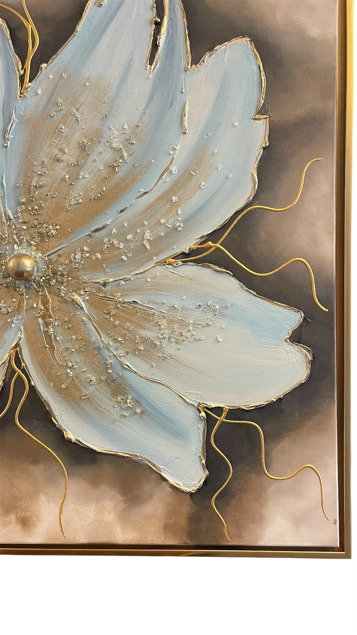 Mavi Çiçek Yağlı Boya Tablo 