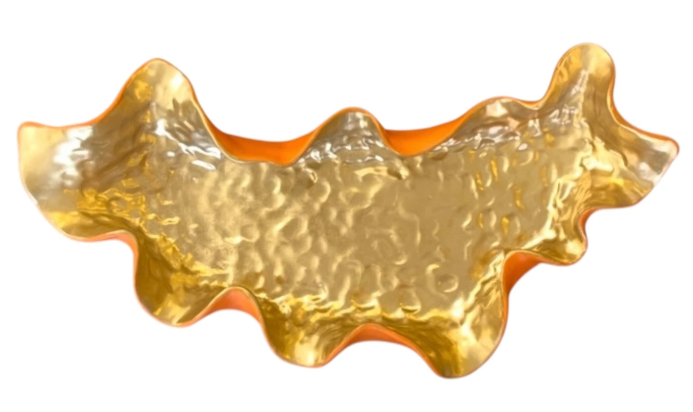 Turuncu Gold Dekoratif Tabak 