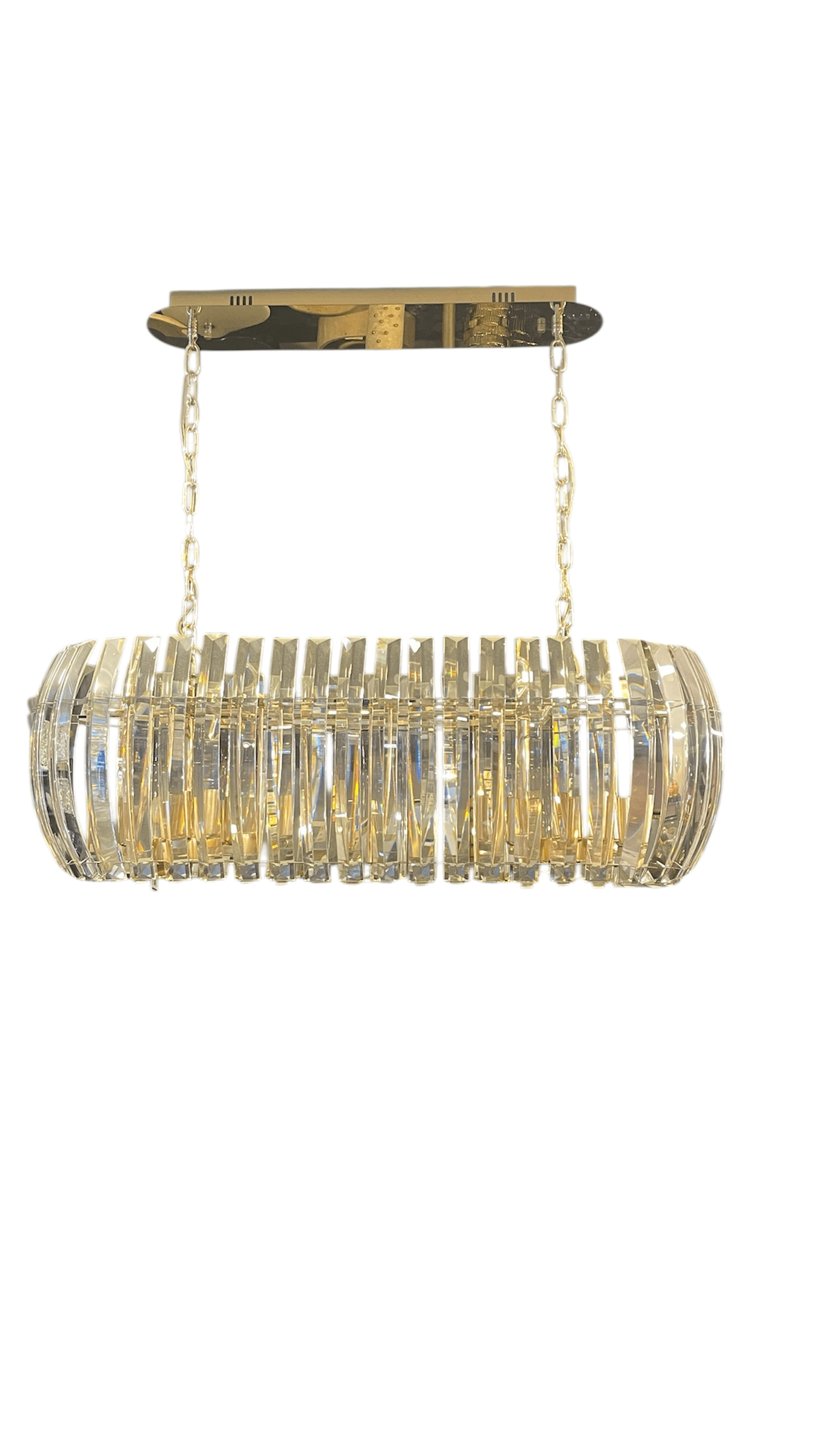 Gold Renk Kristal Cam Avize 