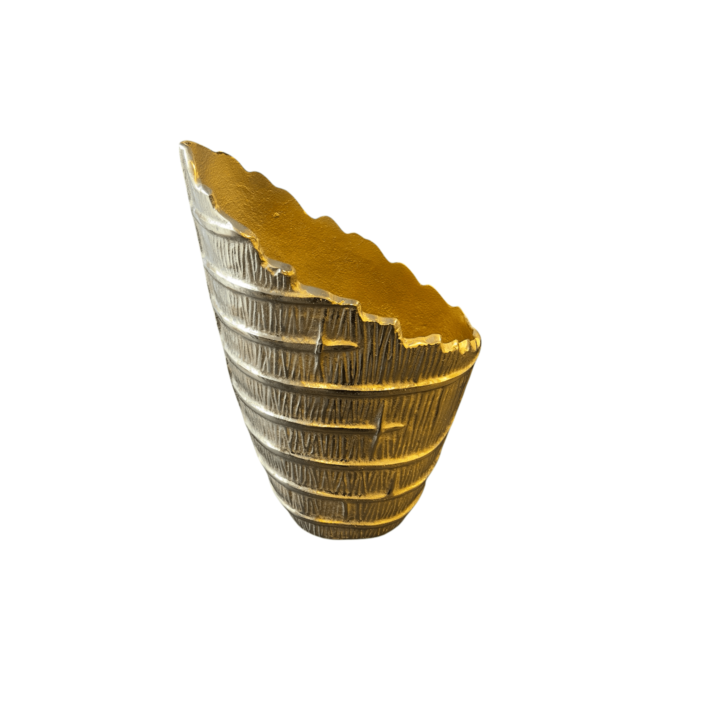 Gold Döküm Vazo Kısa Boy