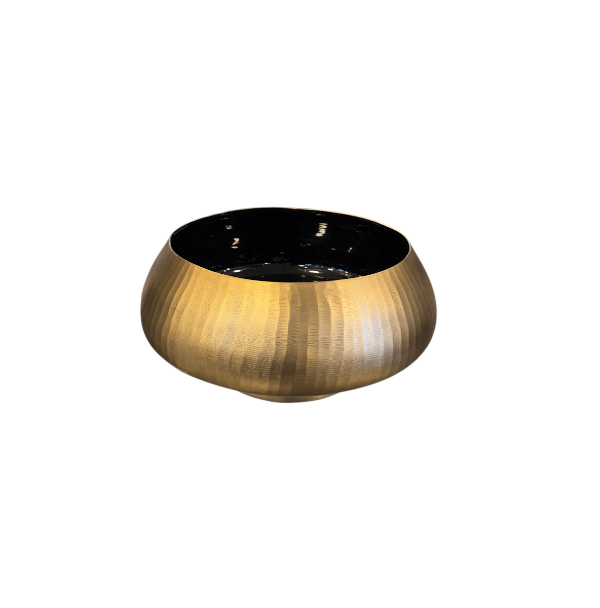 Eskitme Gold Yuvarlak Metal Vazo 