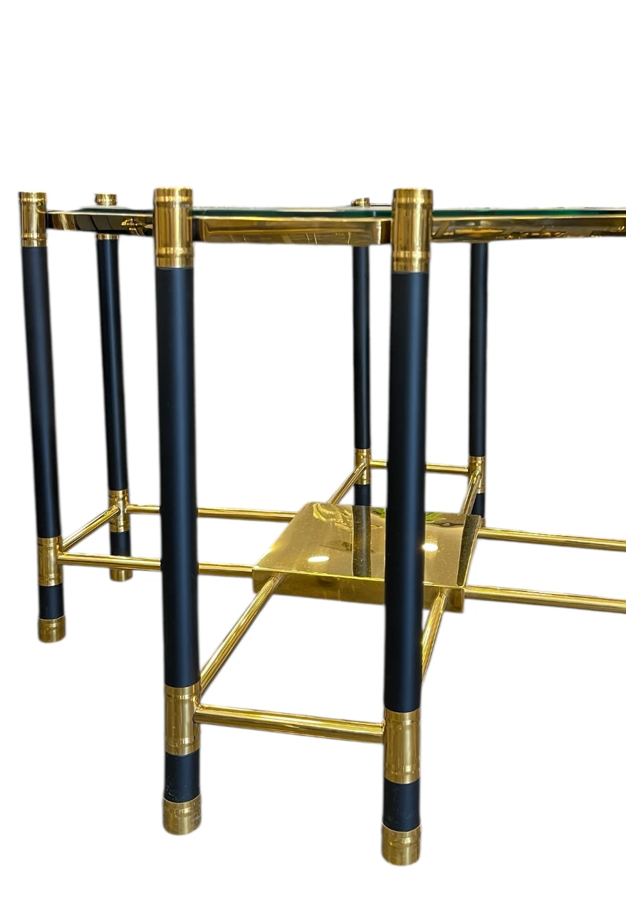 Gold Siyah Cam Yan Sehpa 