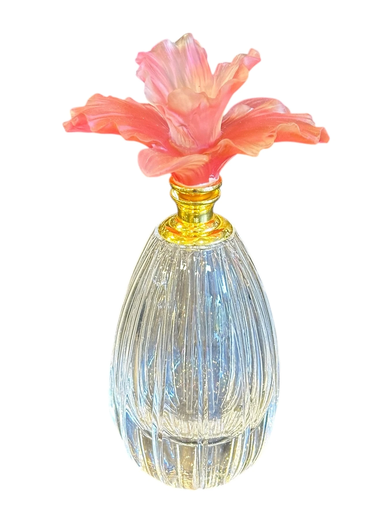 Pembe Çiçek Kapaklı Kristal Şişe 