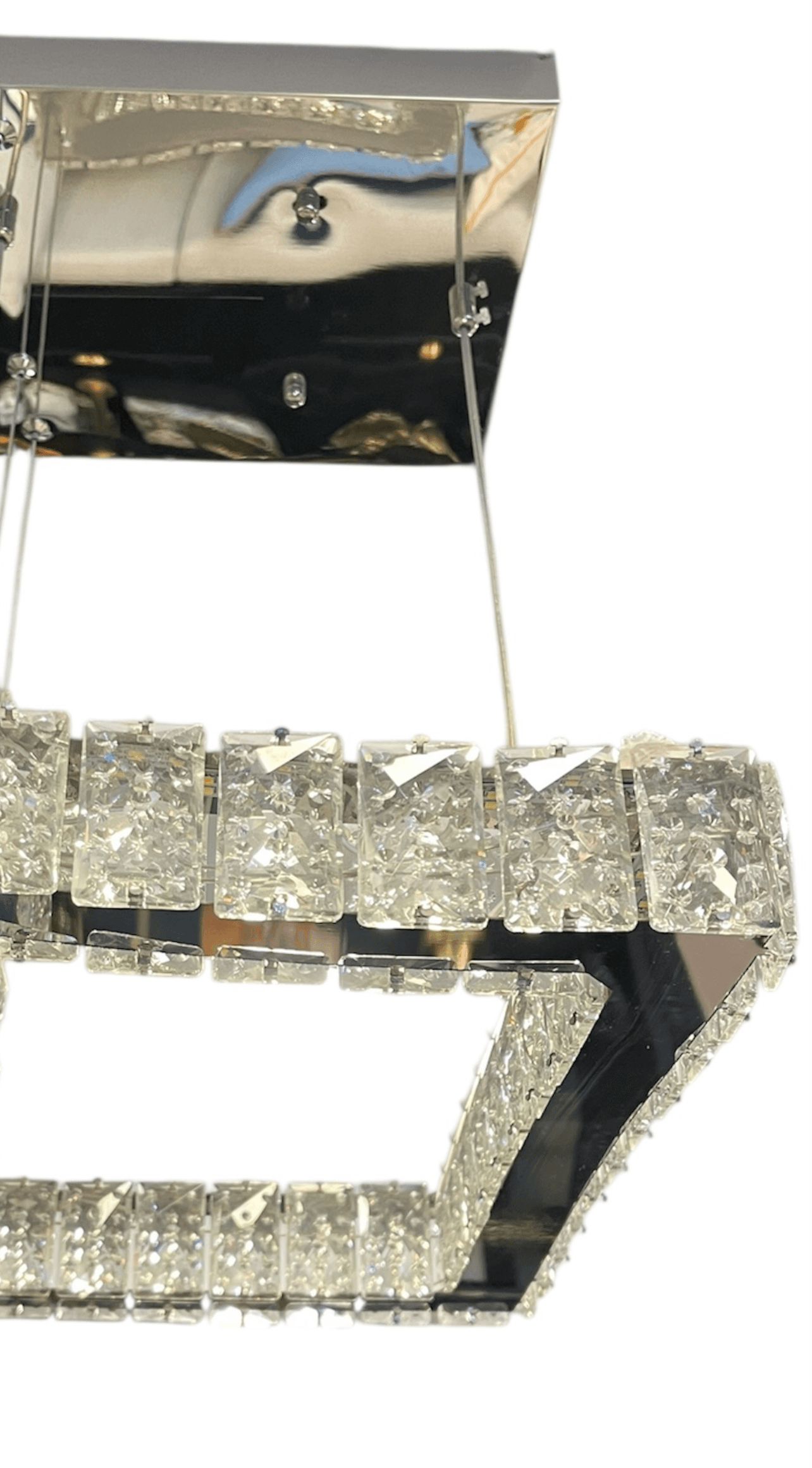 Gümüş Metal Kristal Taşlı Avize