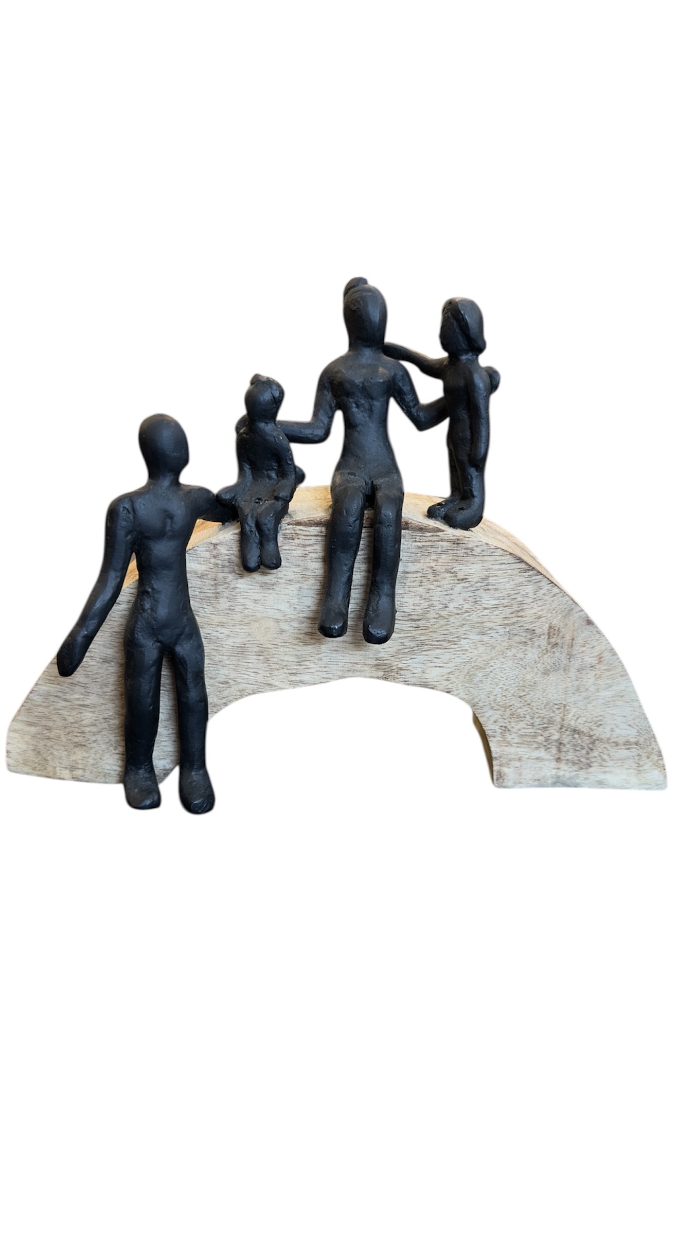 Ahşap Siyah Aile Figür Biblo